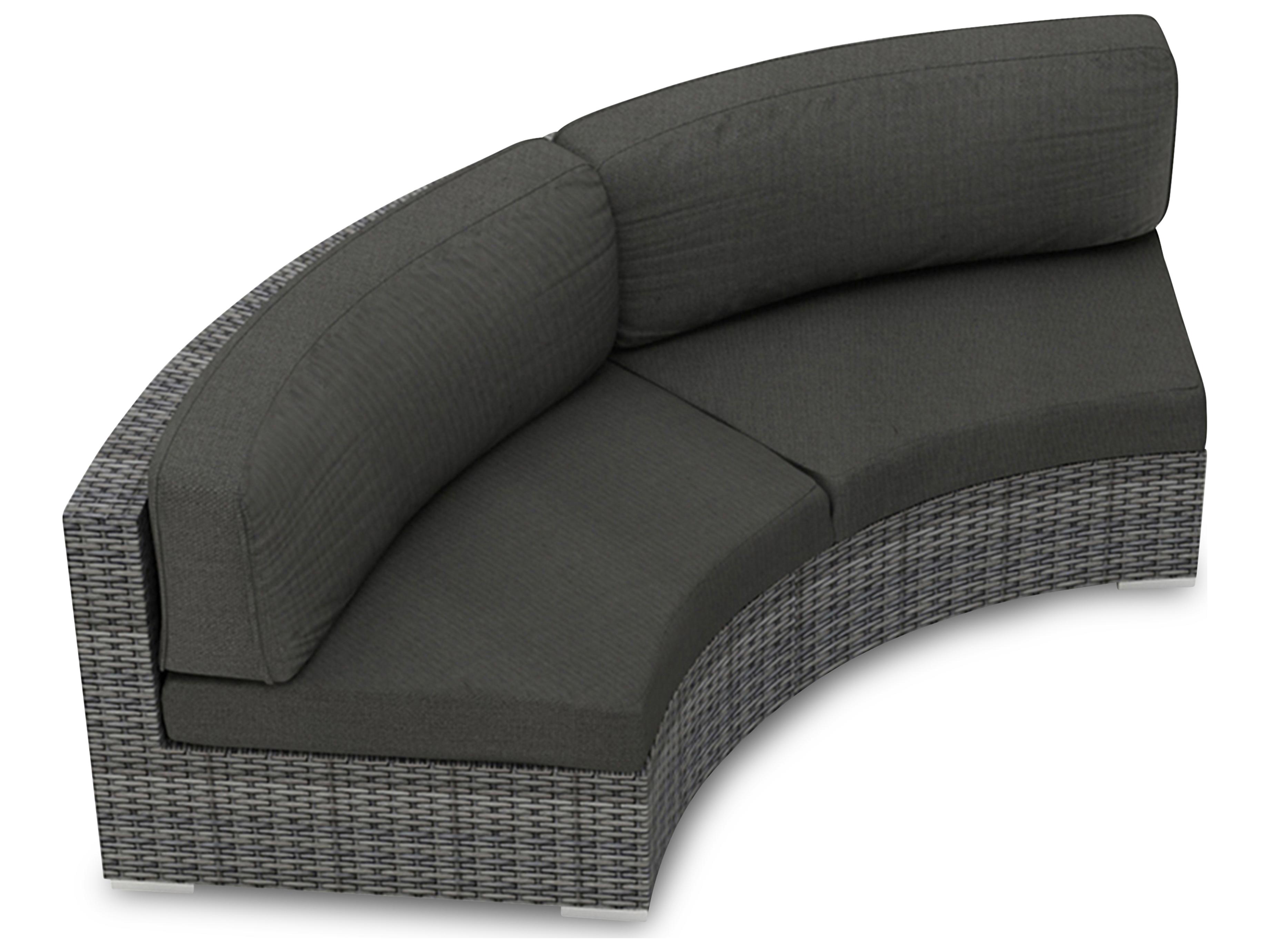 Harmonia Living District Wicker Curved Patio Loveseat