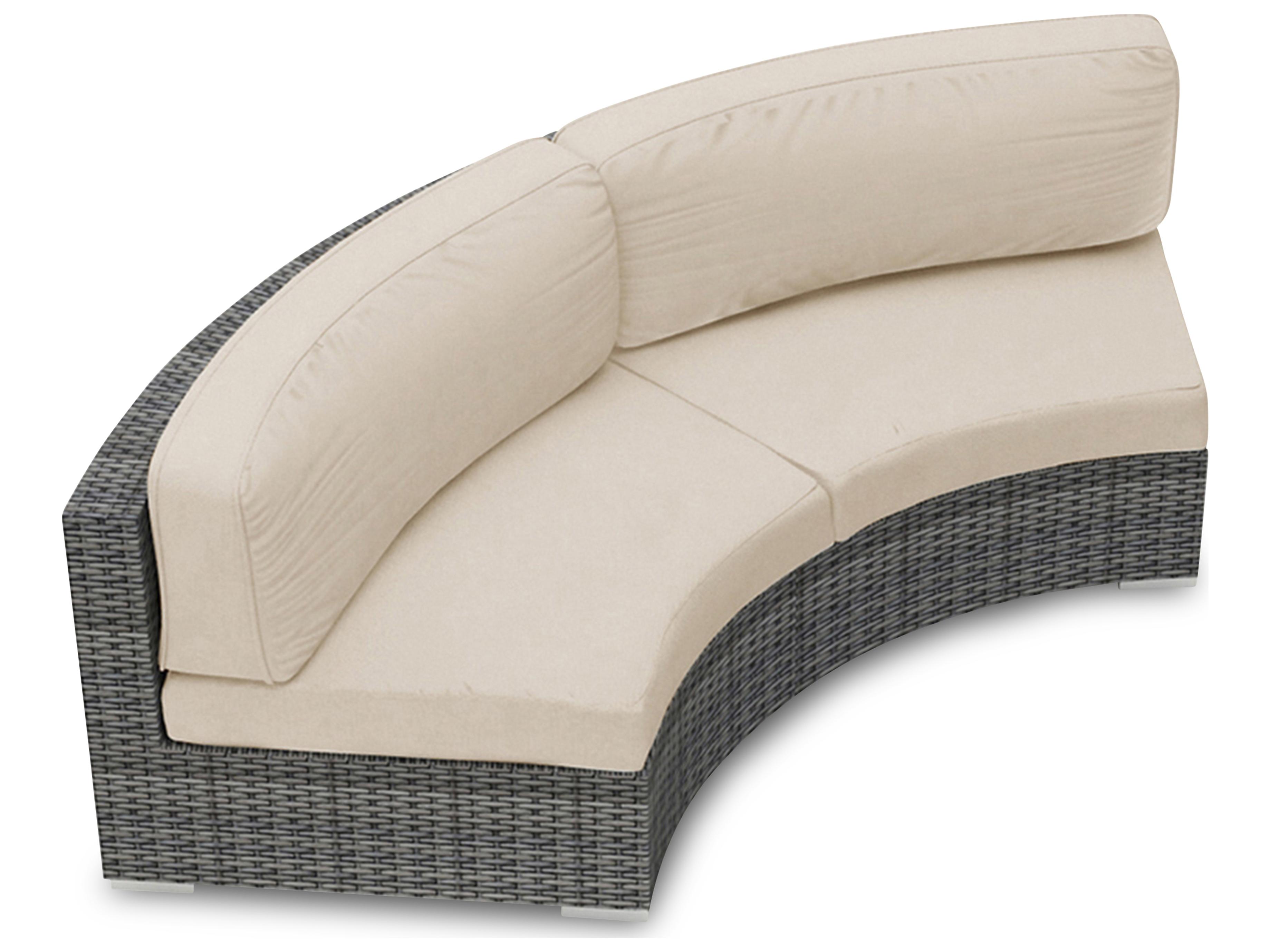 Harmonia Living District Wicker Curved Patio Loveseat