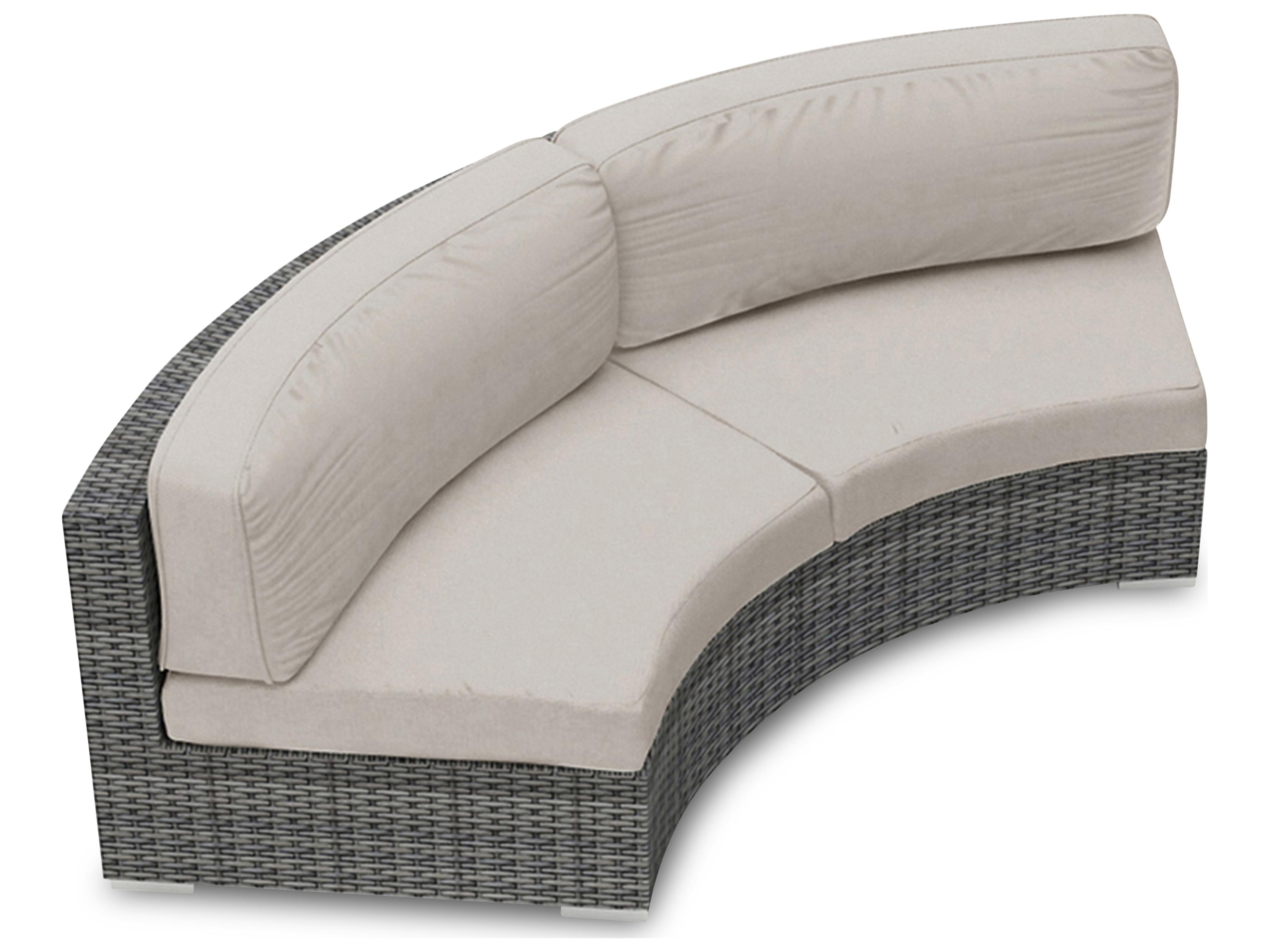 Harmonia Living District Wicker Curved Patio Loveseat