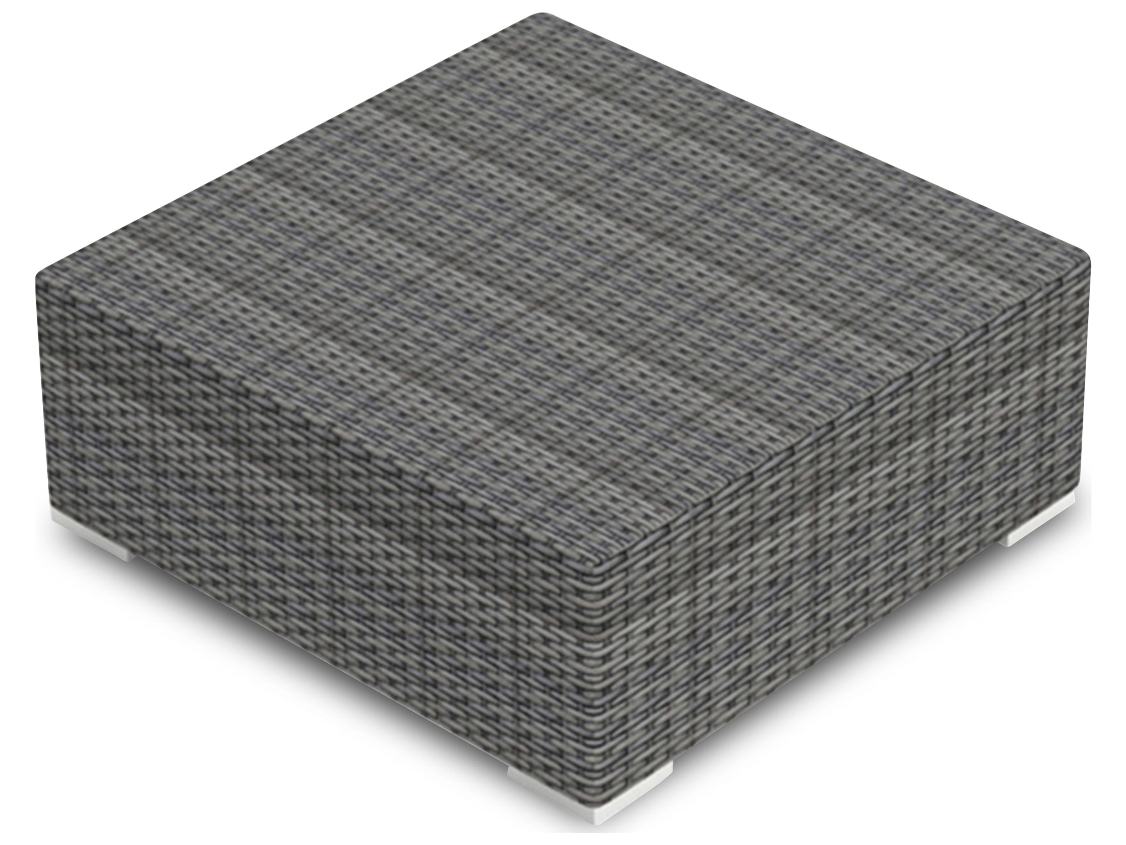 Harmonia Living District Wicker Square Glass Top Coffee table