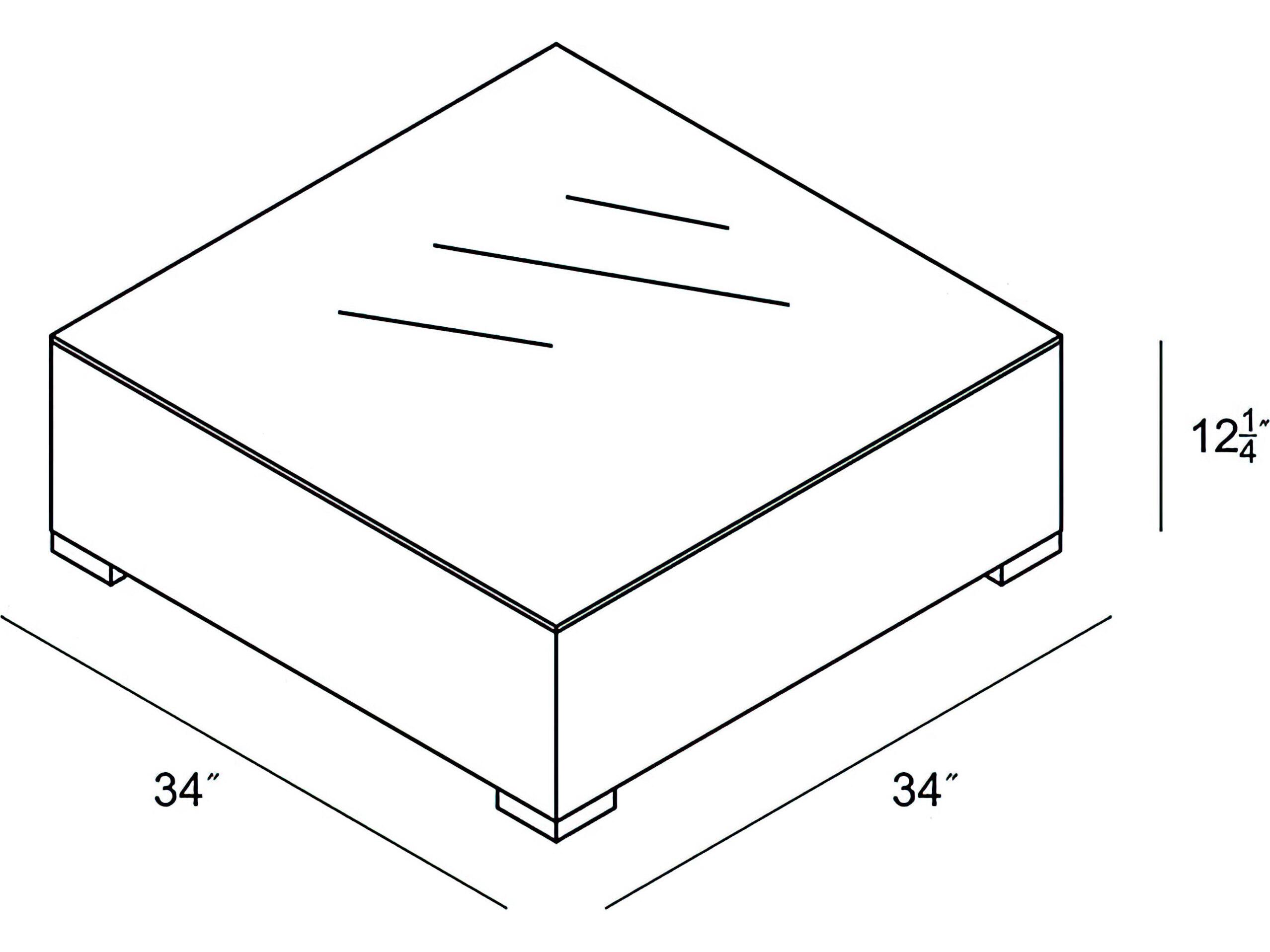 Harmonia Living District Wicker Square Glass Top Coffee table