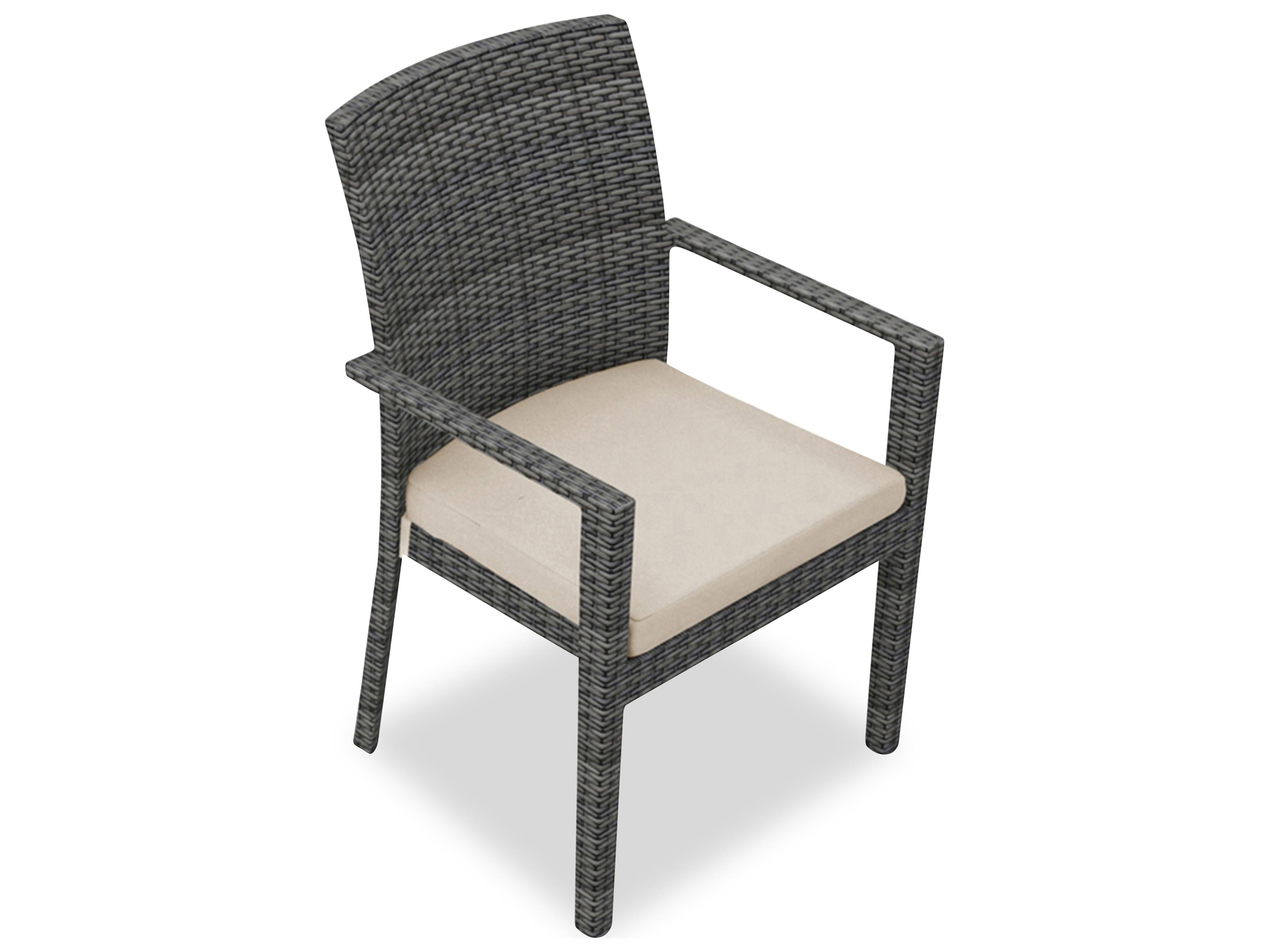 Harmonia Living District Wicker Stackable Patio Dining Arm Chair