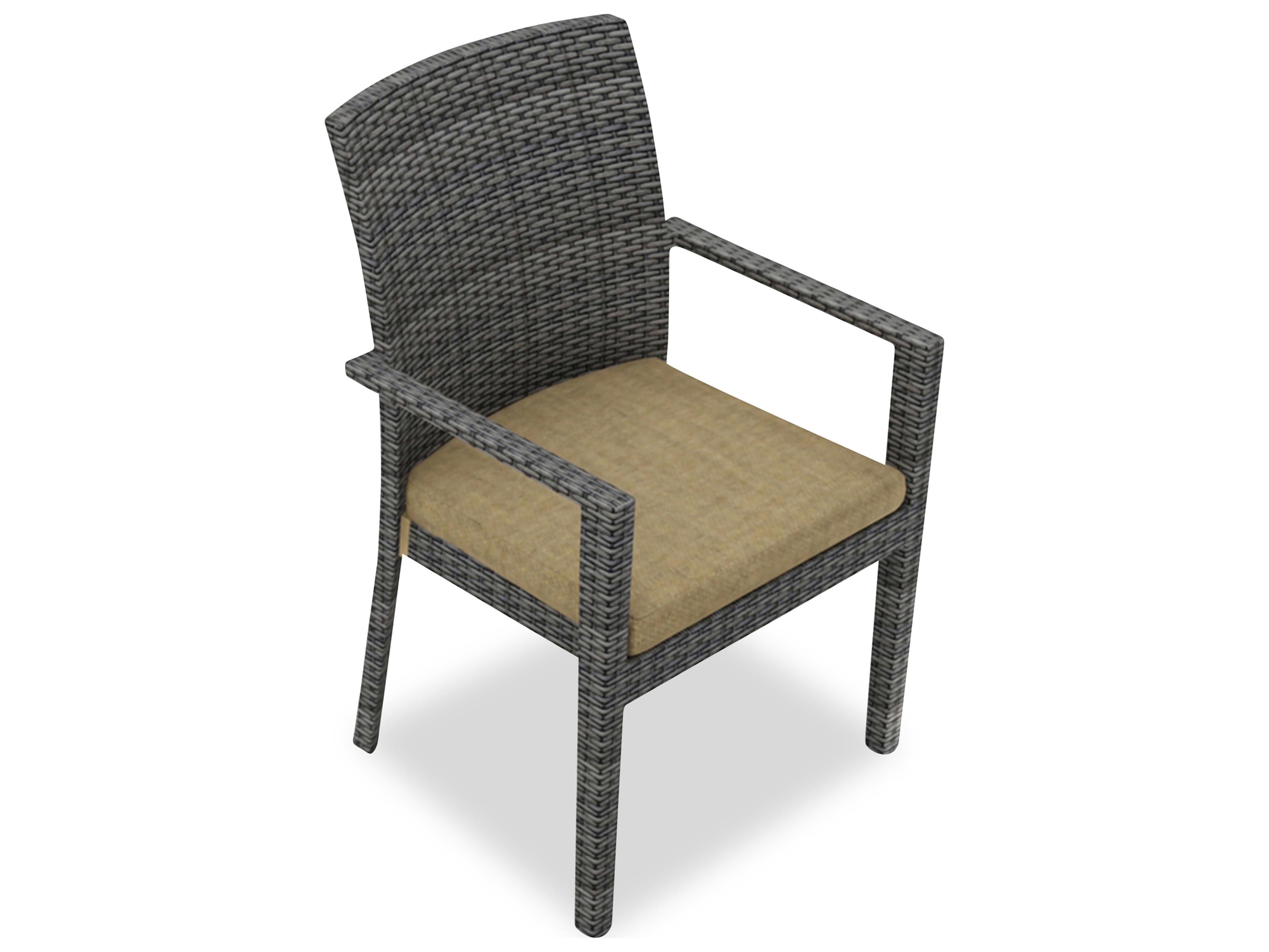 Harmonia Living District Wicker Stackable Patio Dining Arm Chair
