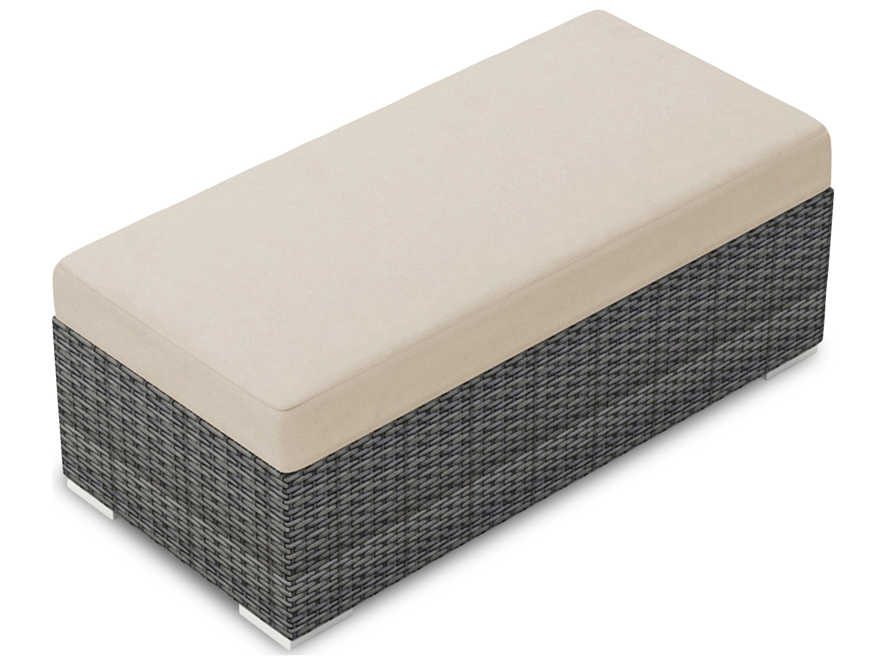 Harmonia Living District Wicker Double Outdoor Patio Ottoman