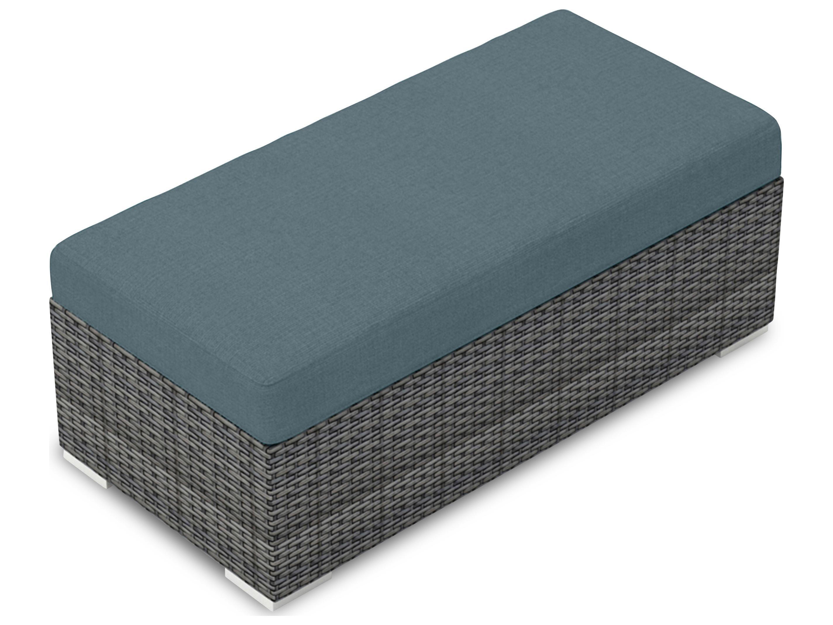 Harmonia Living District Wicker Double Outdoor Patio Ottoman