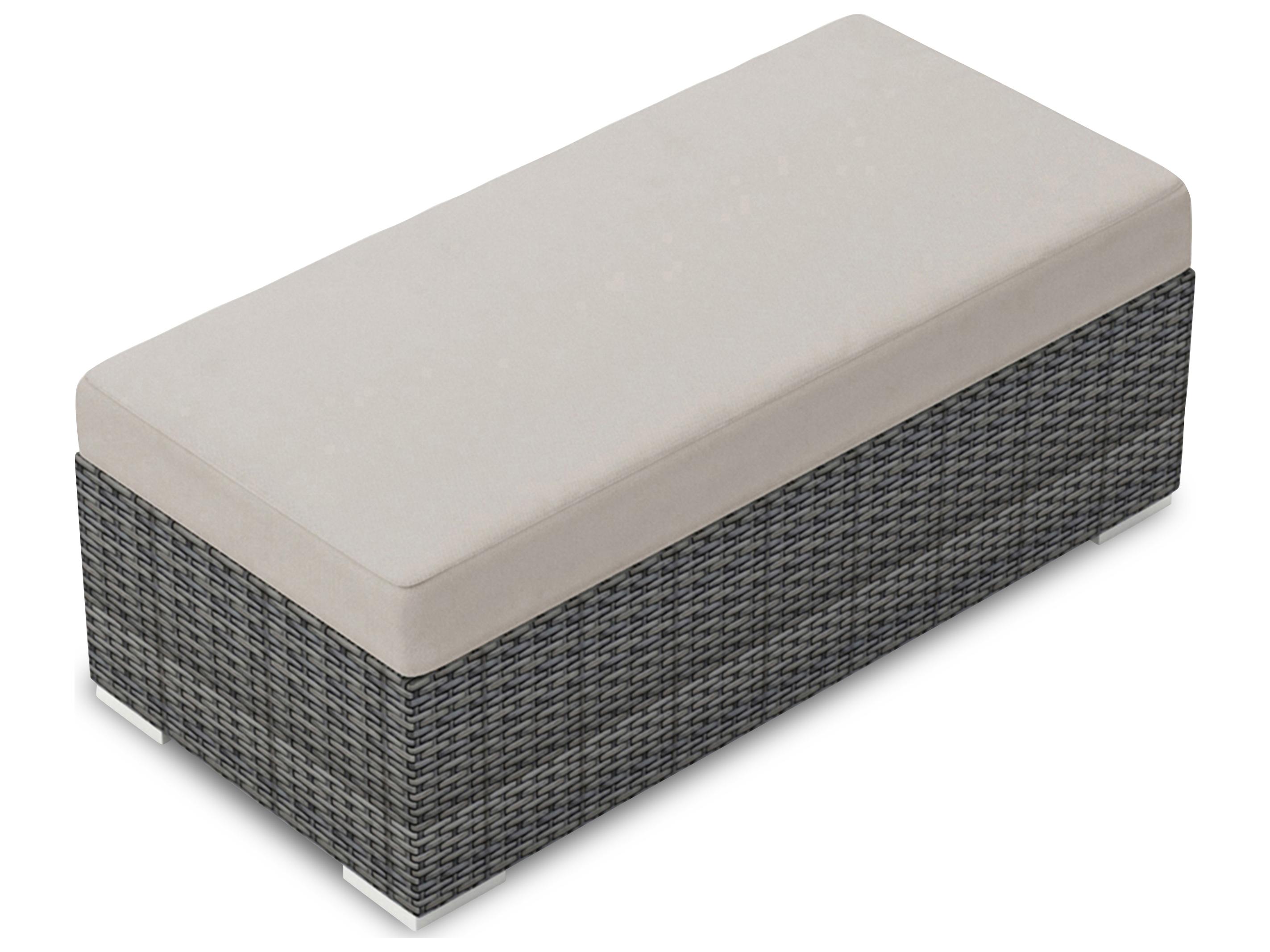 Harmonia Living District Wicker Double Outdoor Patio Ottoman