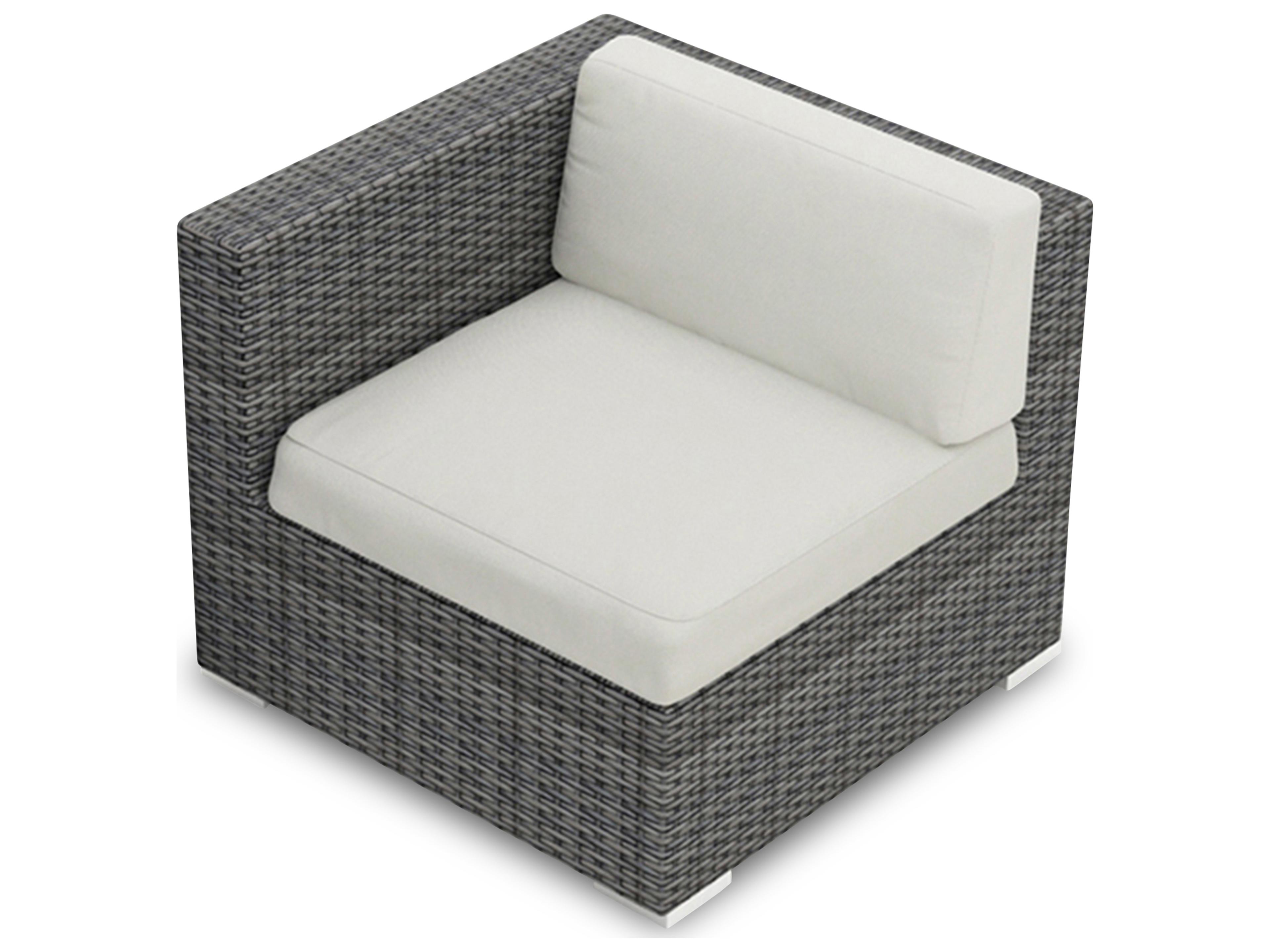 Harmonia Living District Wicker Left Arm Section Outdoor Patio Lounge Chair