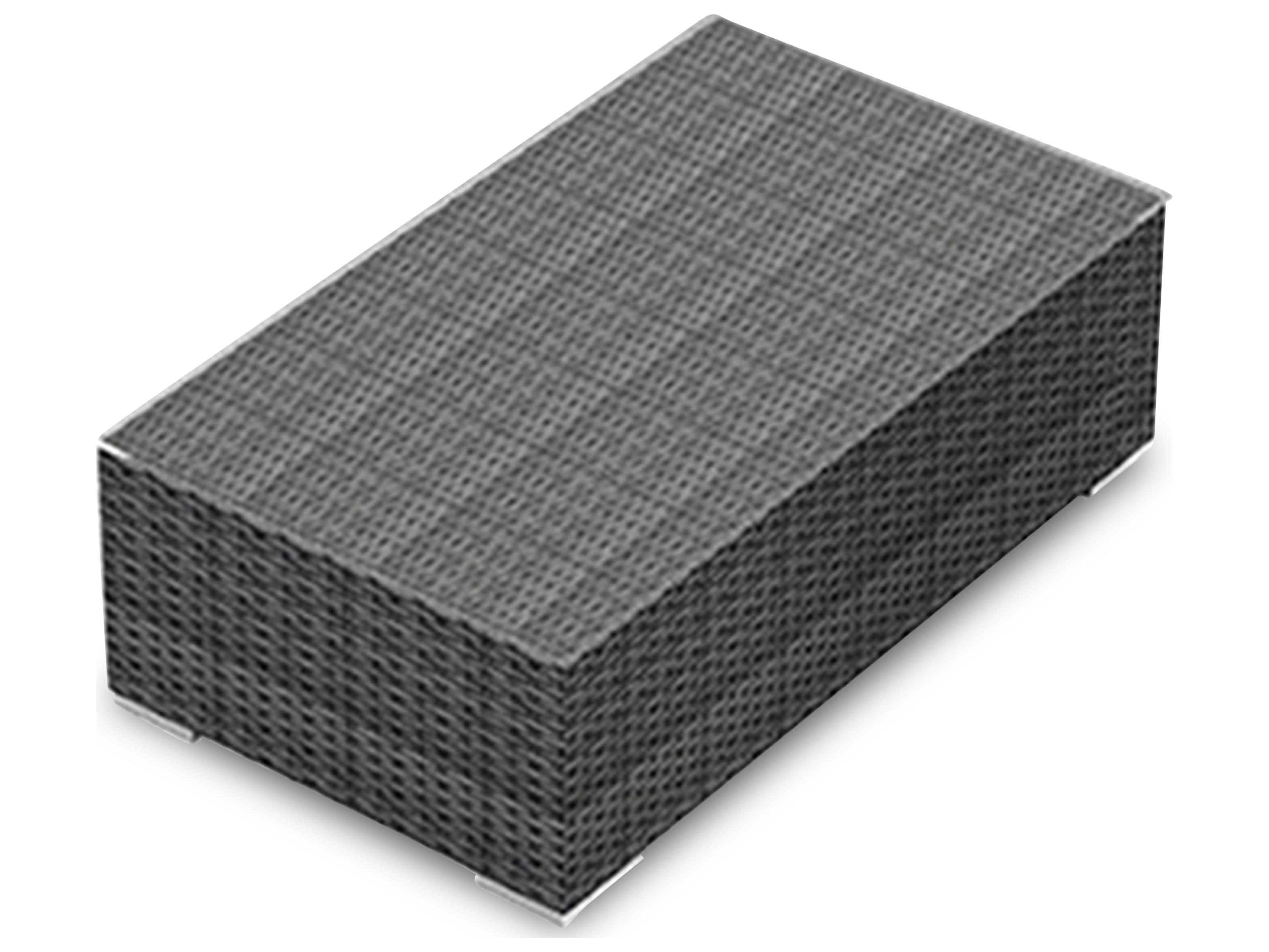 Harmonia Living District Wicker Rectangular Glass Top Coffee table