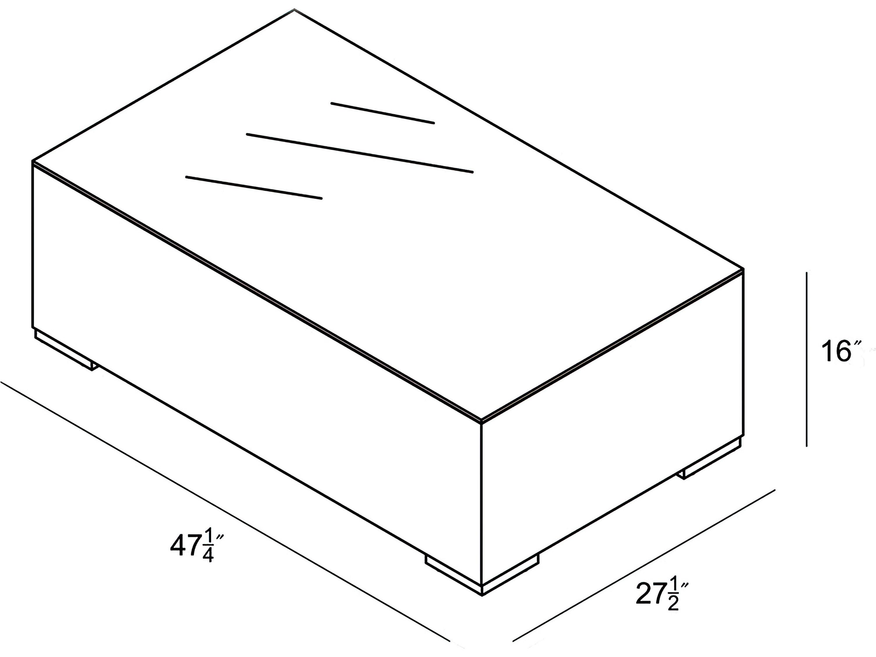 Harmonia Living District Wicker Rectangular Glass Top Coffee table