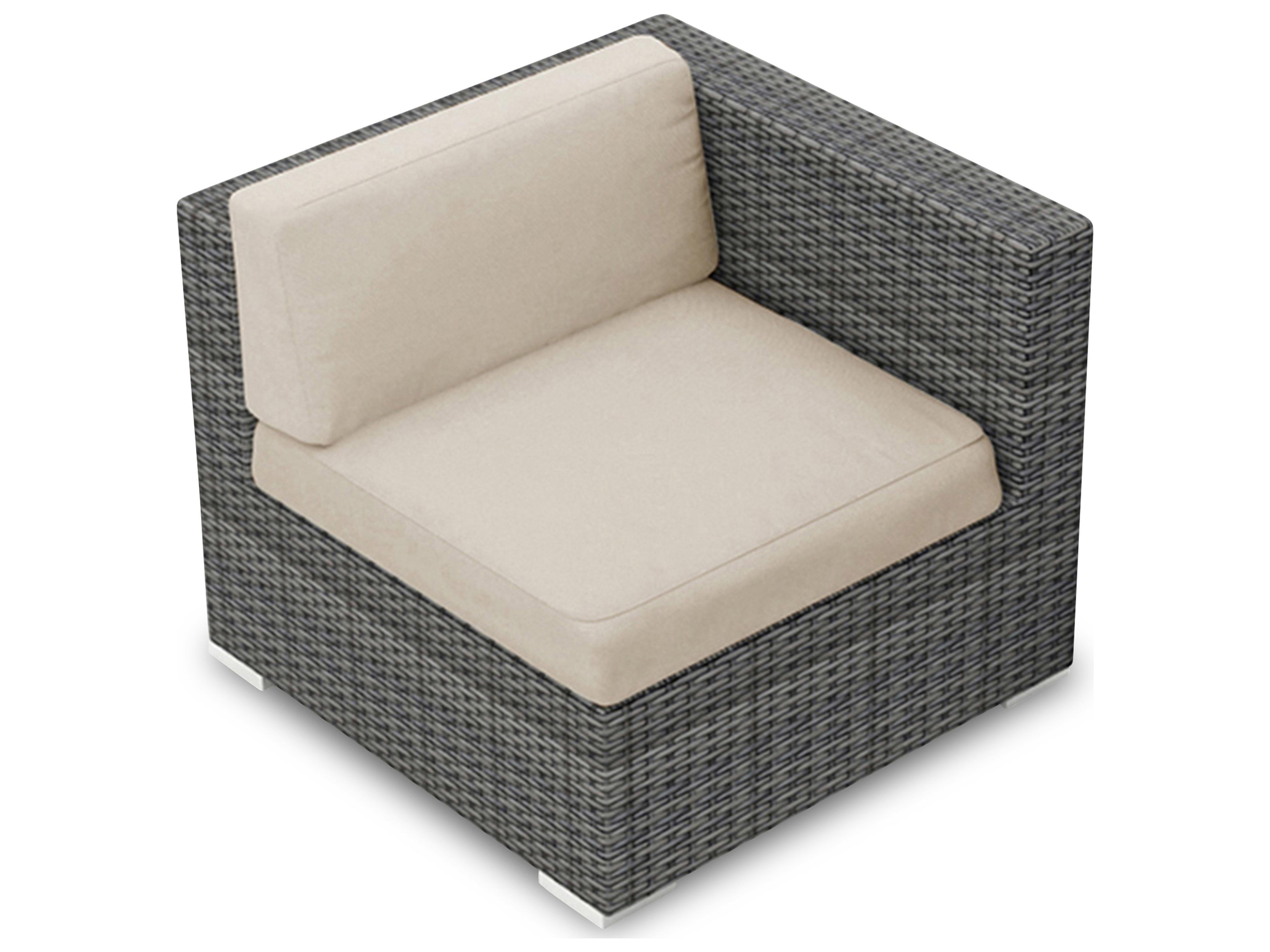 Harmonia Living District Wicker Right Arm Section Outdoor Lounge Chair
