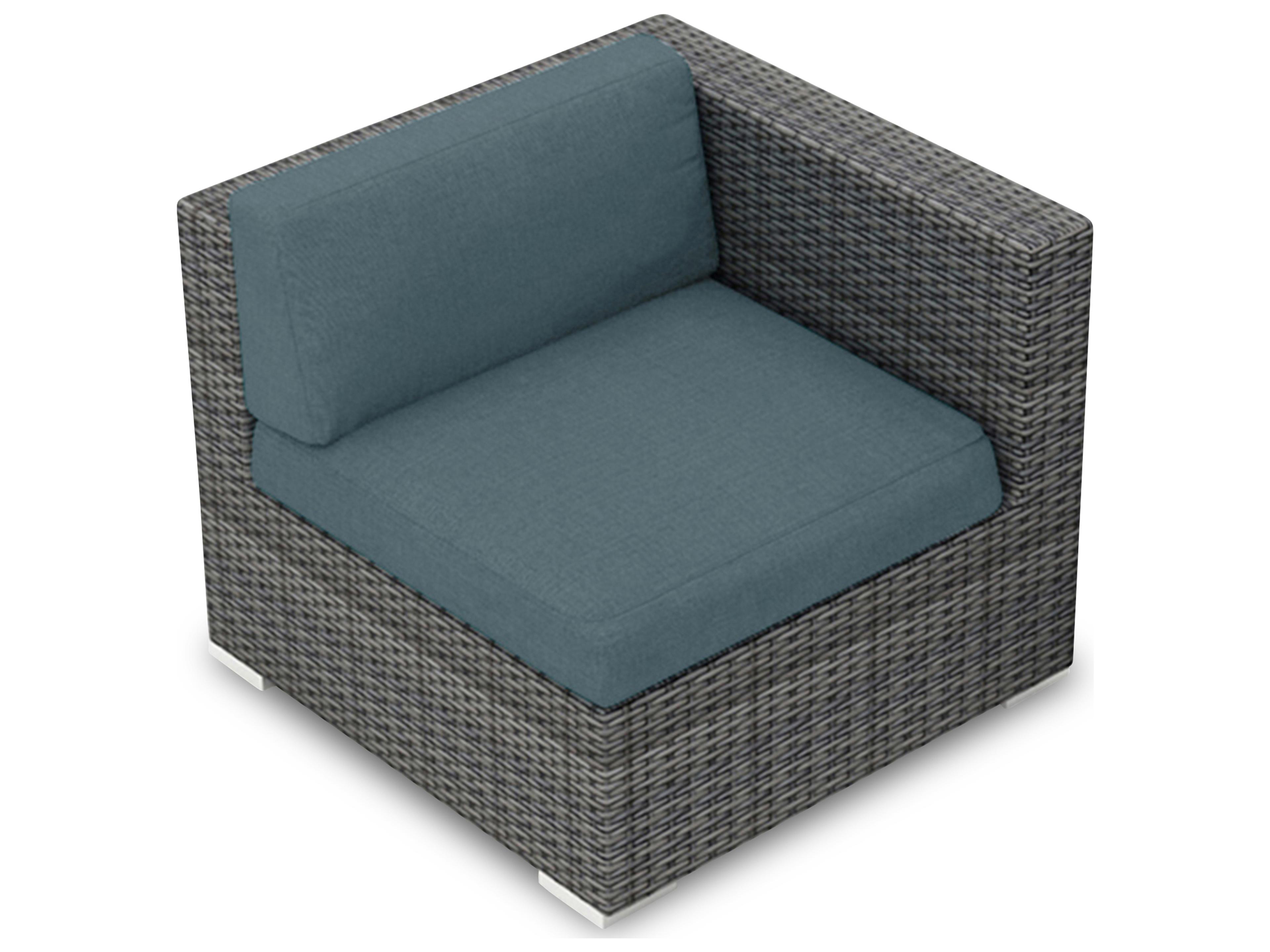 Harmonia Living District Wicker Right Arm Section Outdoor Lounge Chair
