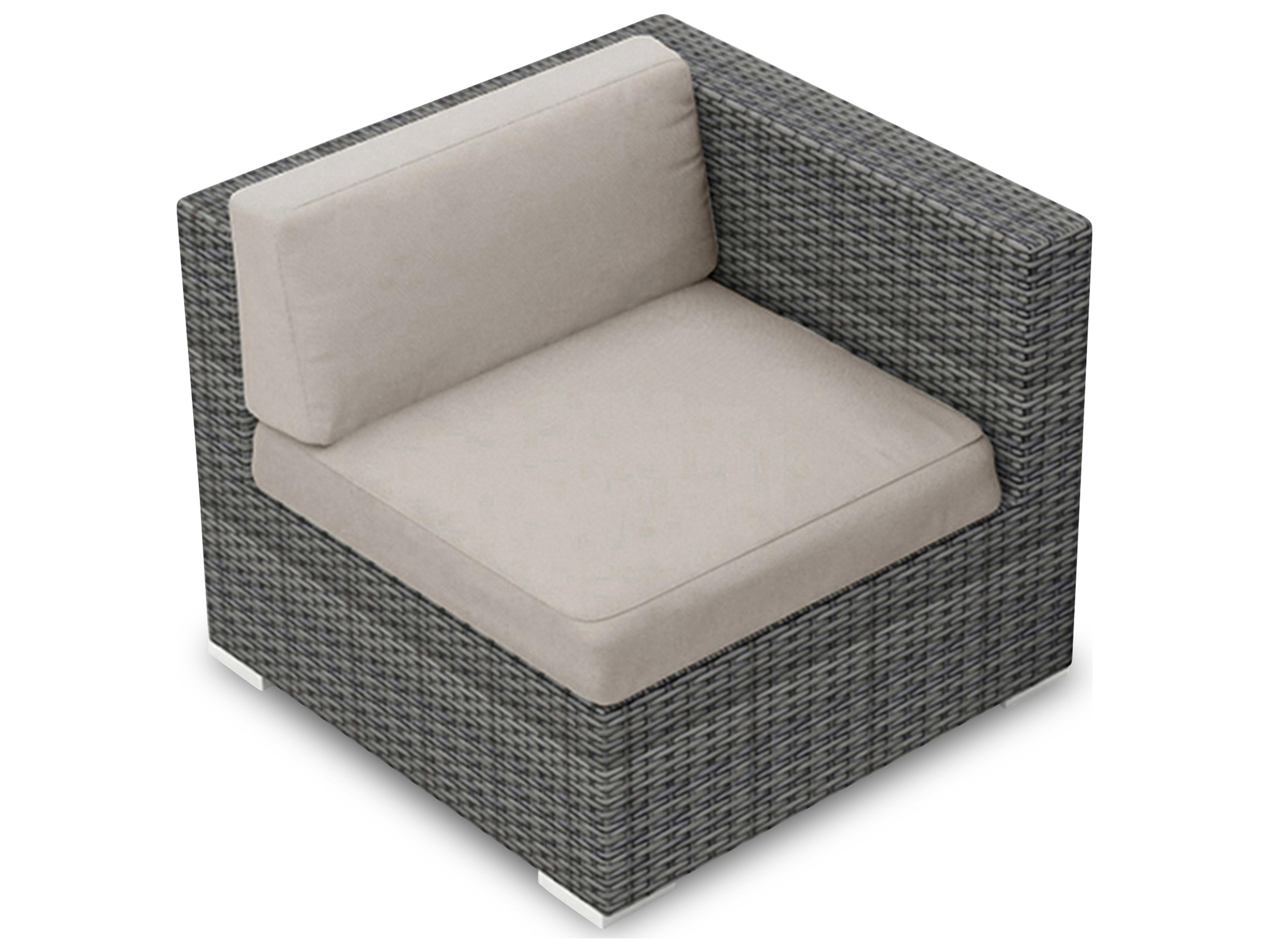 Harmonia Living District Wicker Right Arm Section Outdoor Lounge Chair