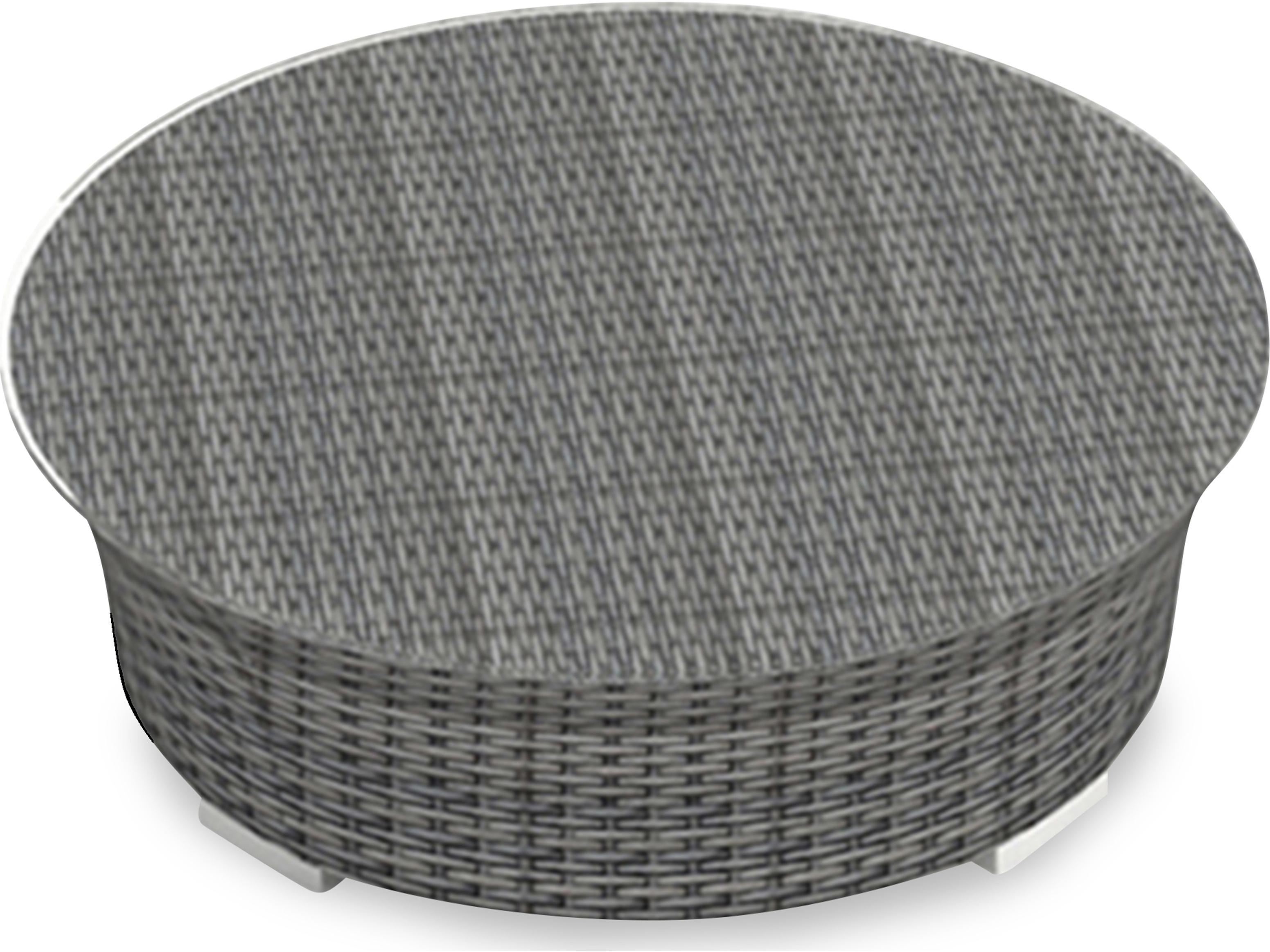 Harmonia Living District Wicker Round Glass Top Coffee table