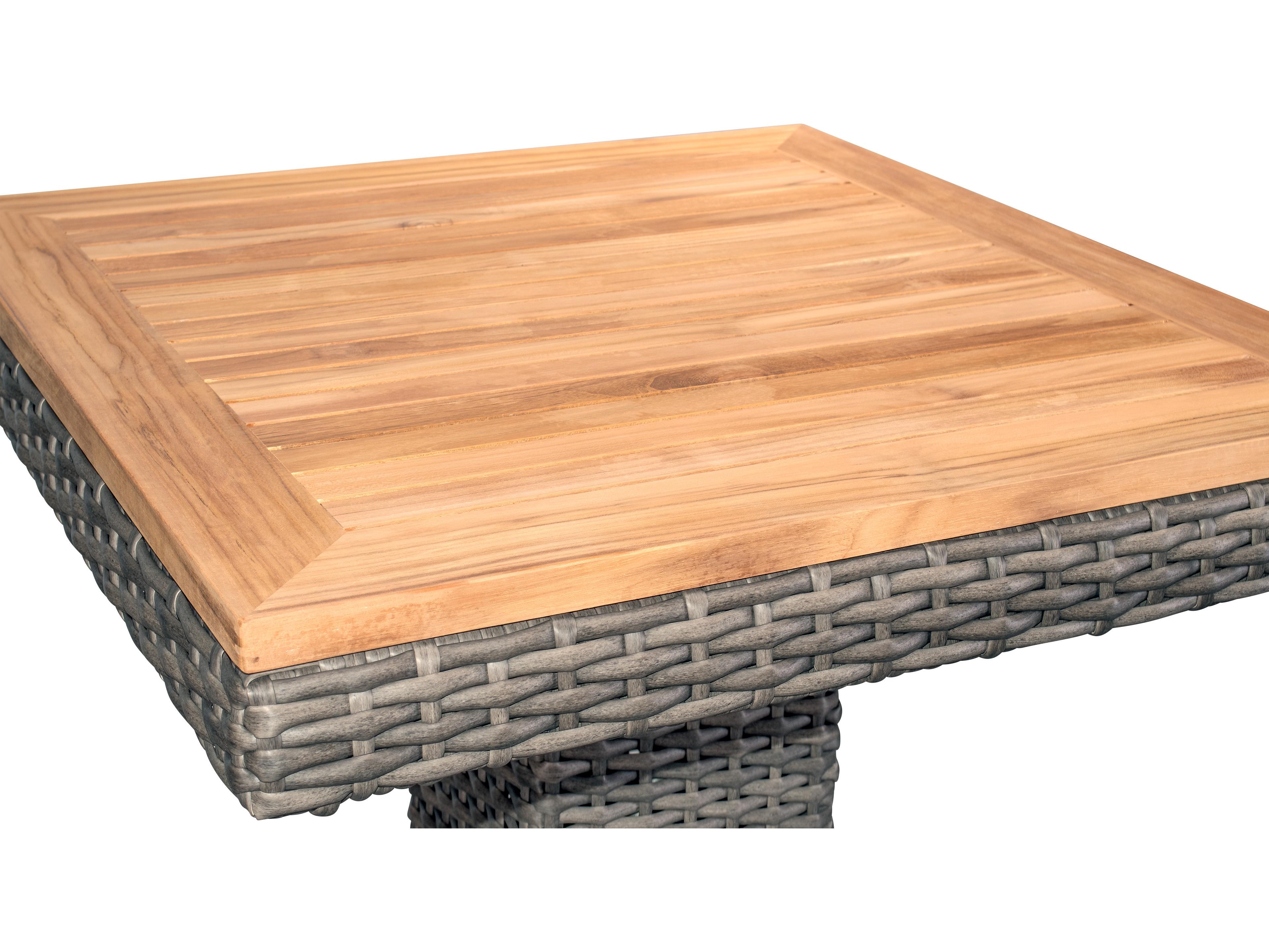 Harmonia Living Viento Wicker Square Glass Top Bar table