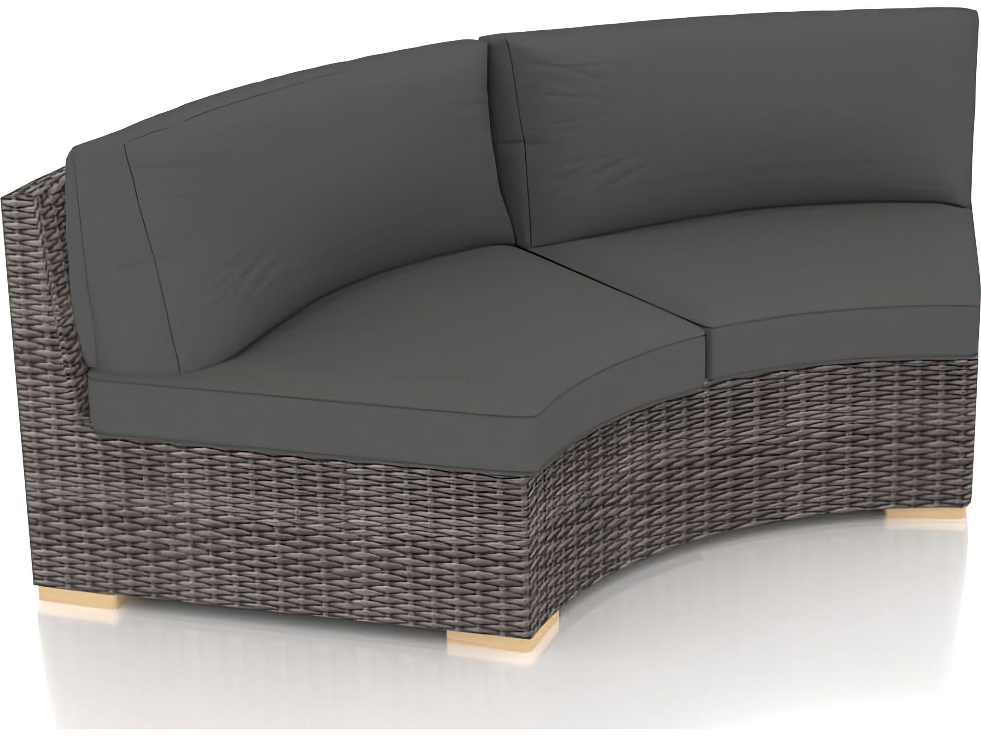 Harmonia Living Viento Wicker Curve Outdoor Patio Loveseat