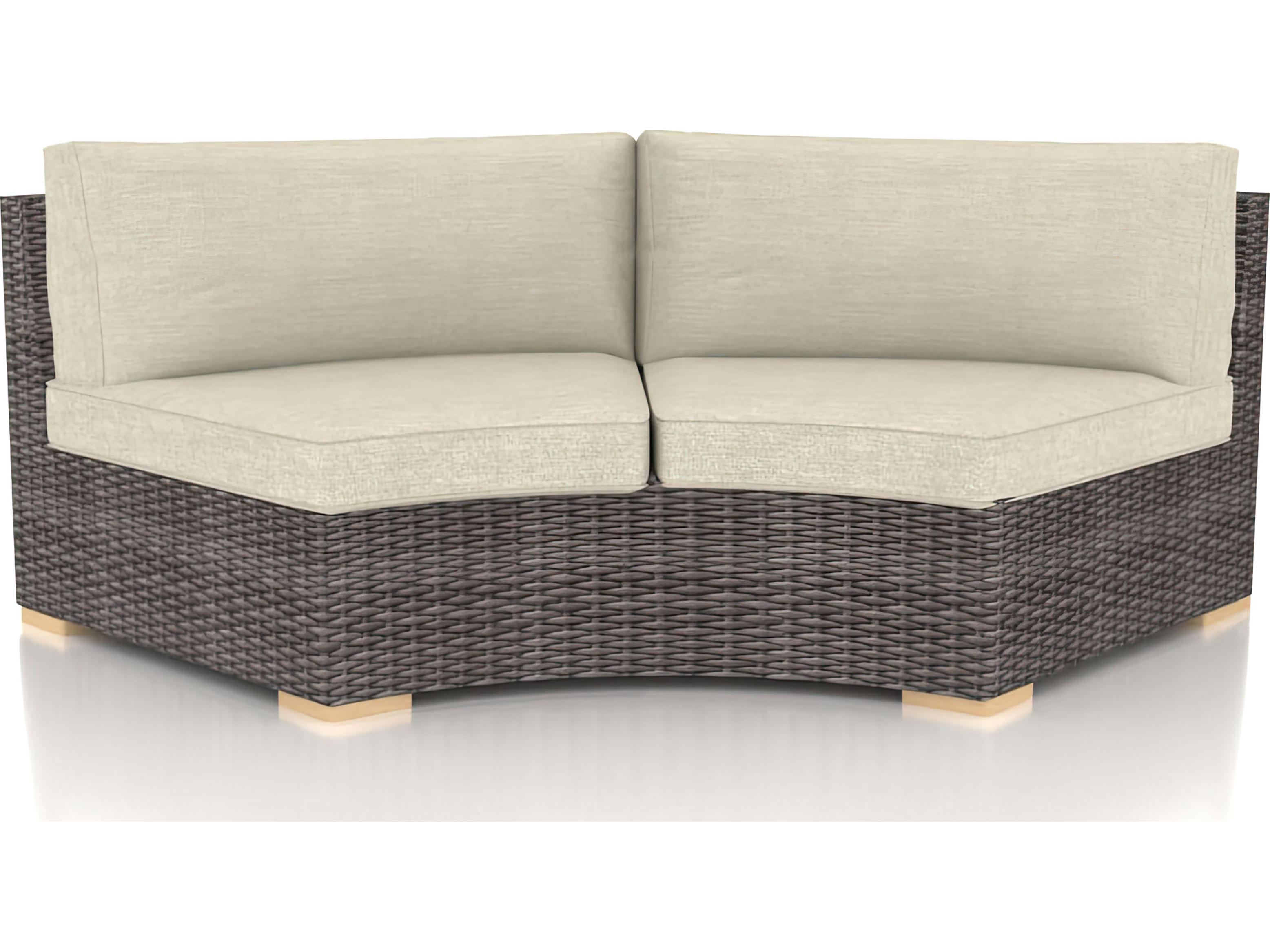 Harmonia Living Viento Wicker Curve Outdoor Patio Loveseat