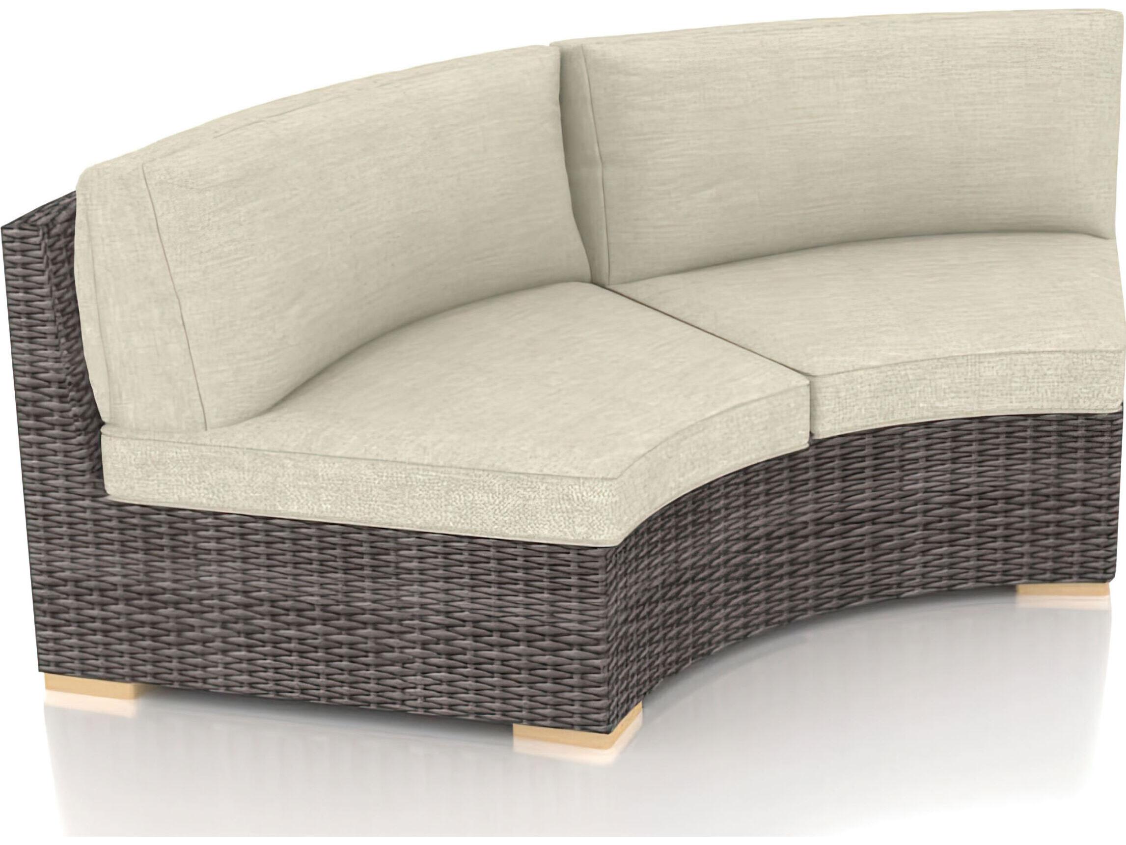 Harmonia Living Viento Wicker Curve Outdoor Patio Loveseat