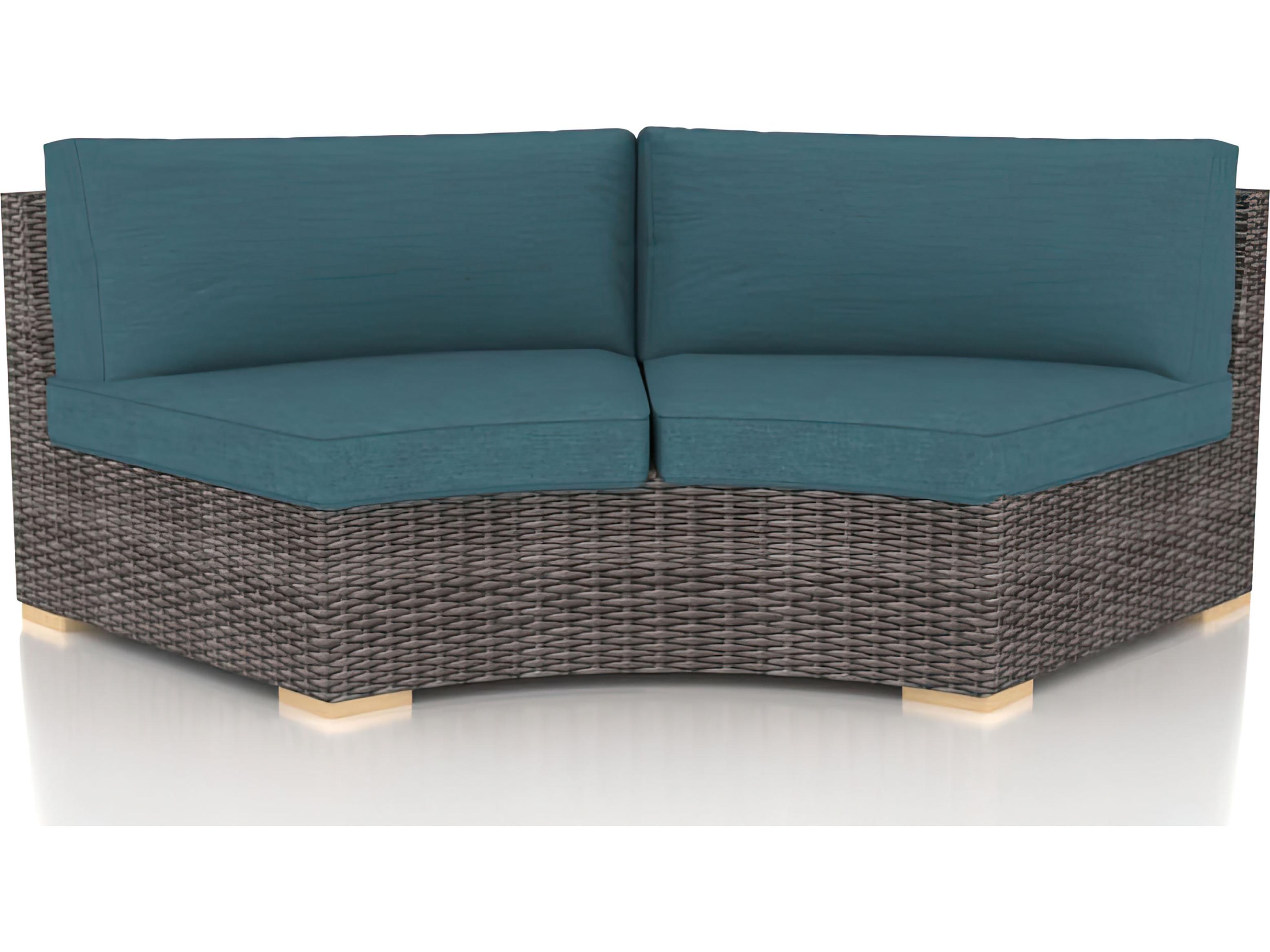 Harmonia Living Viento Wicker Curve Outdoor Patio Loveseat