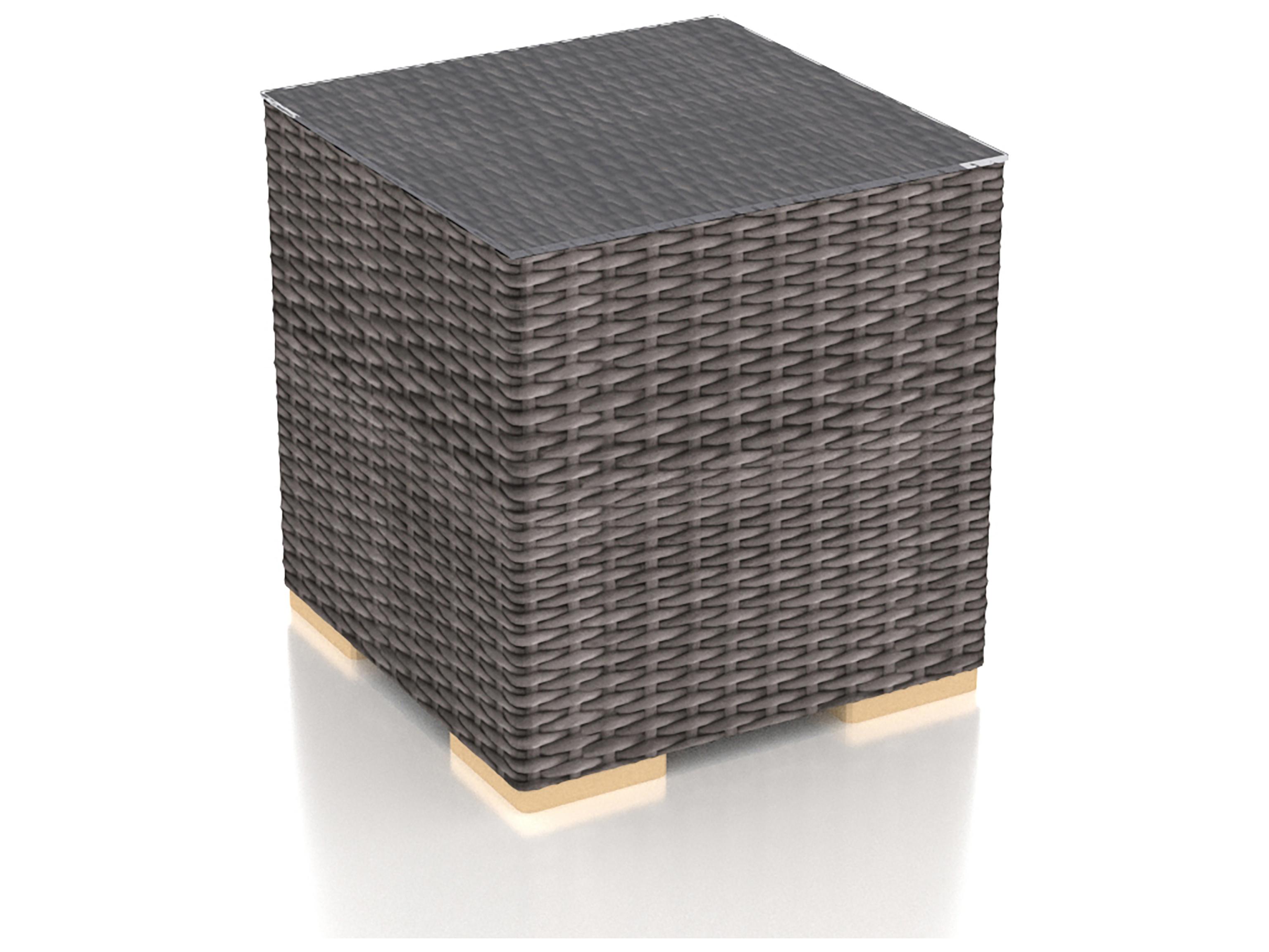 Harmonia Living Viento Wicker Square Glass Top Coffee table