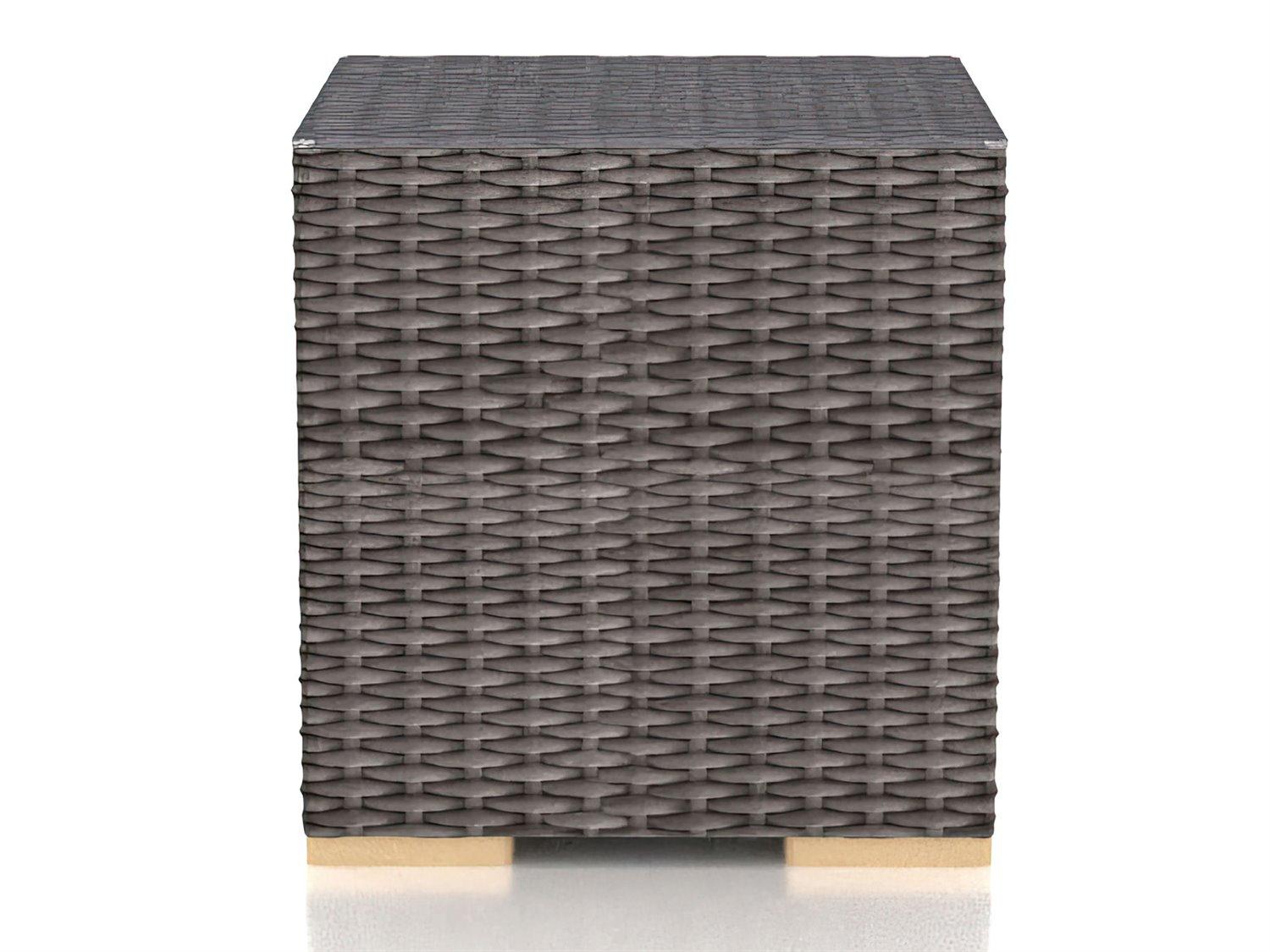 Harmonia Living Viento Wicker Square Glass Top Coffee table