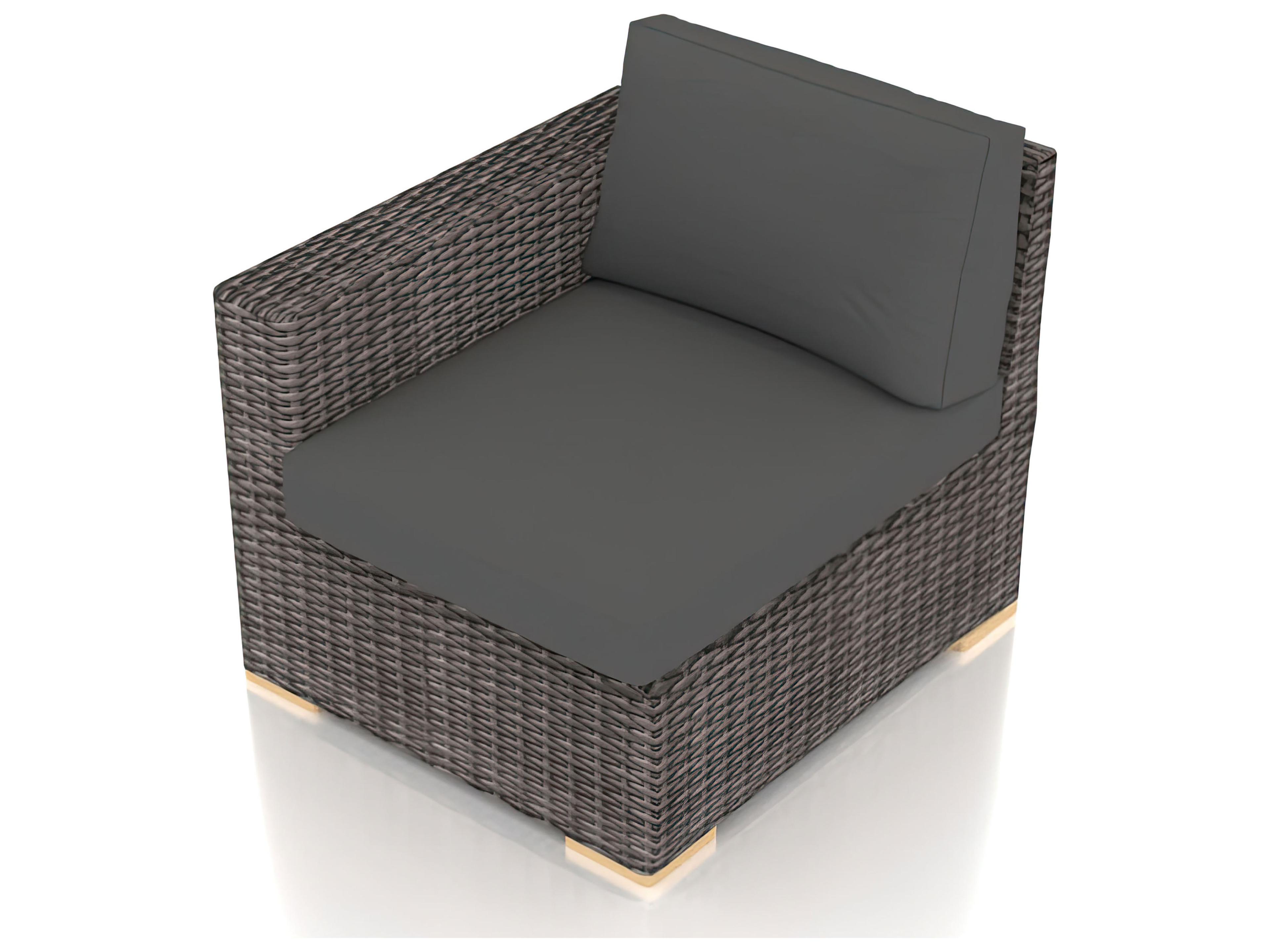 Harmonia Living Viento Wicker Left Arm Section Outdoor Patio Lounge Chair