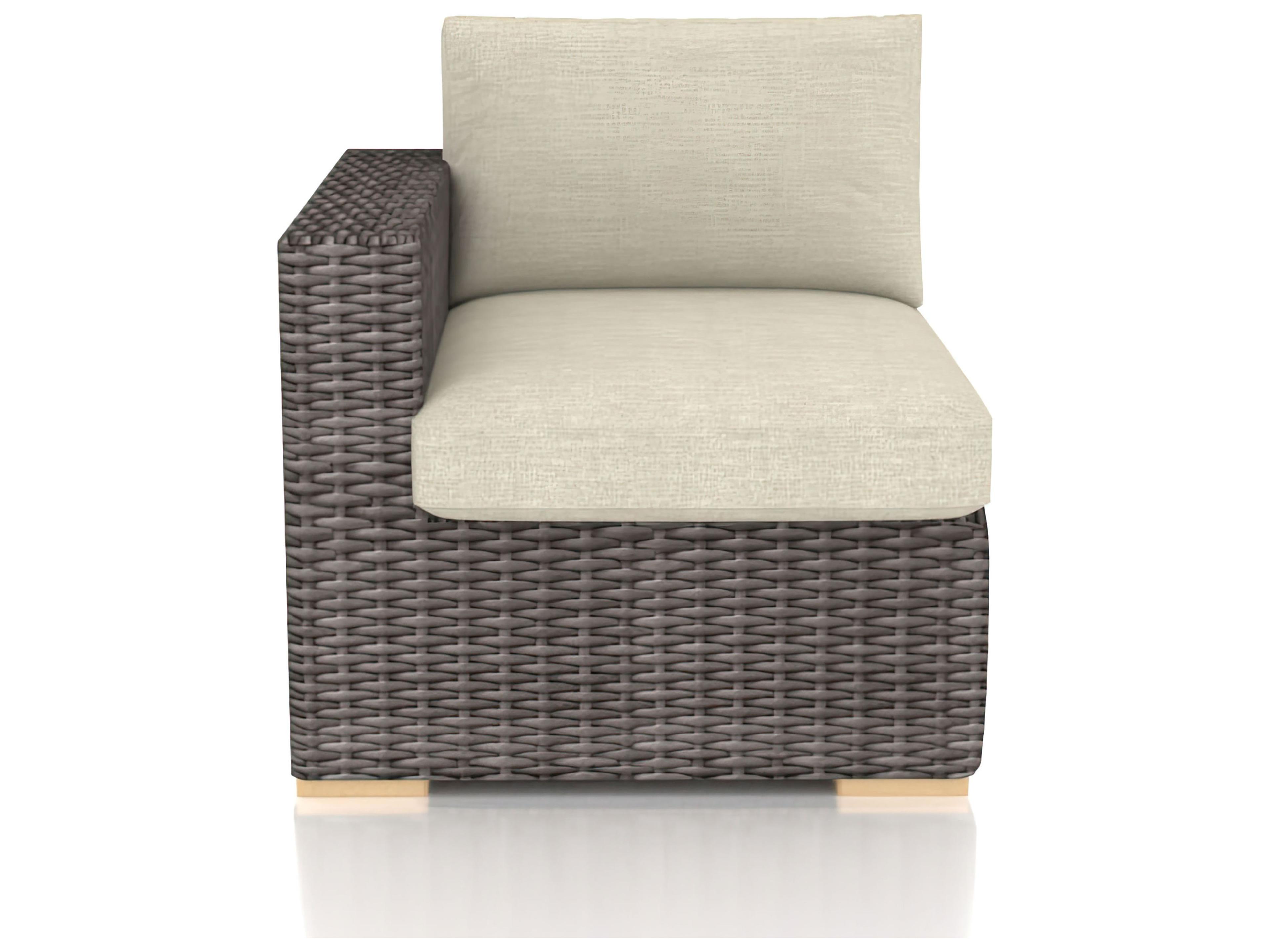Harmonia Living Viento Wicker Left Arm Section Outdoor Patio Lounge Chair