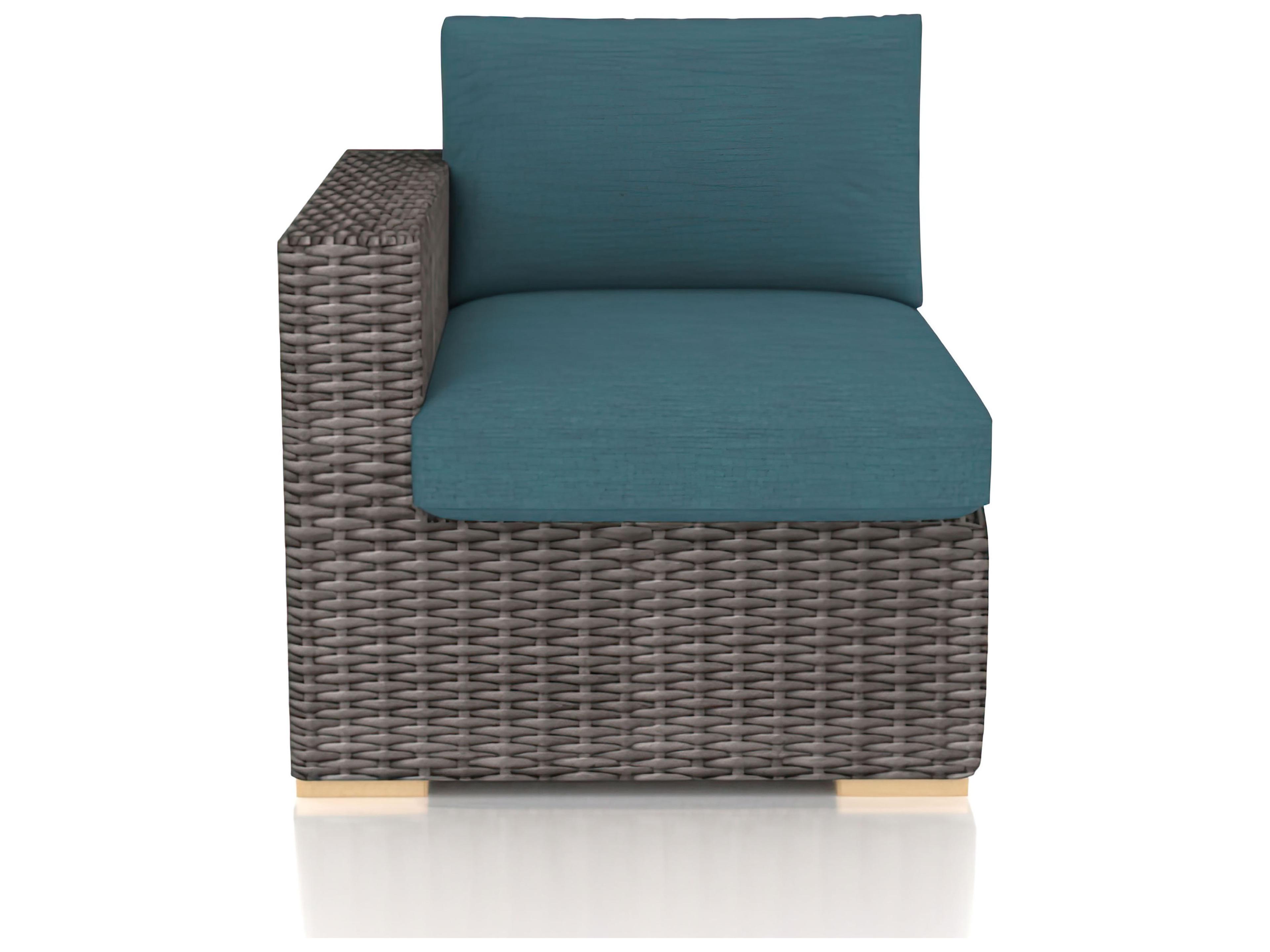 Harmonia Living Viento Wicker Left Arm Section Outdoor Patio Lounge Chair