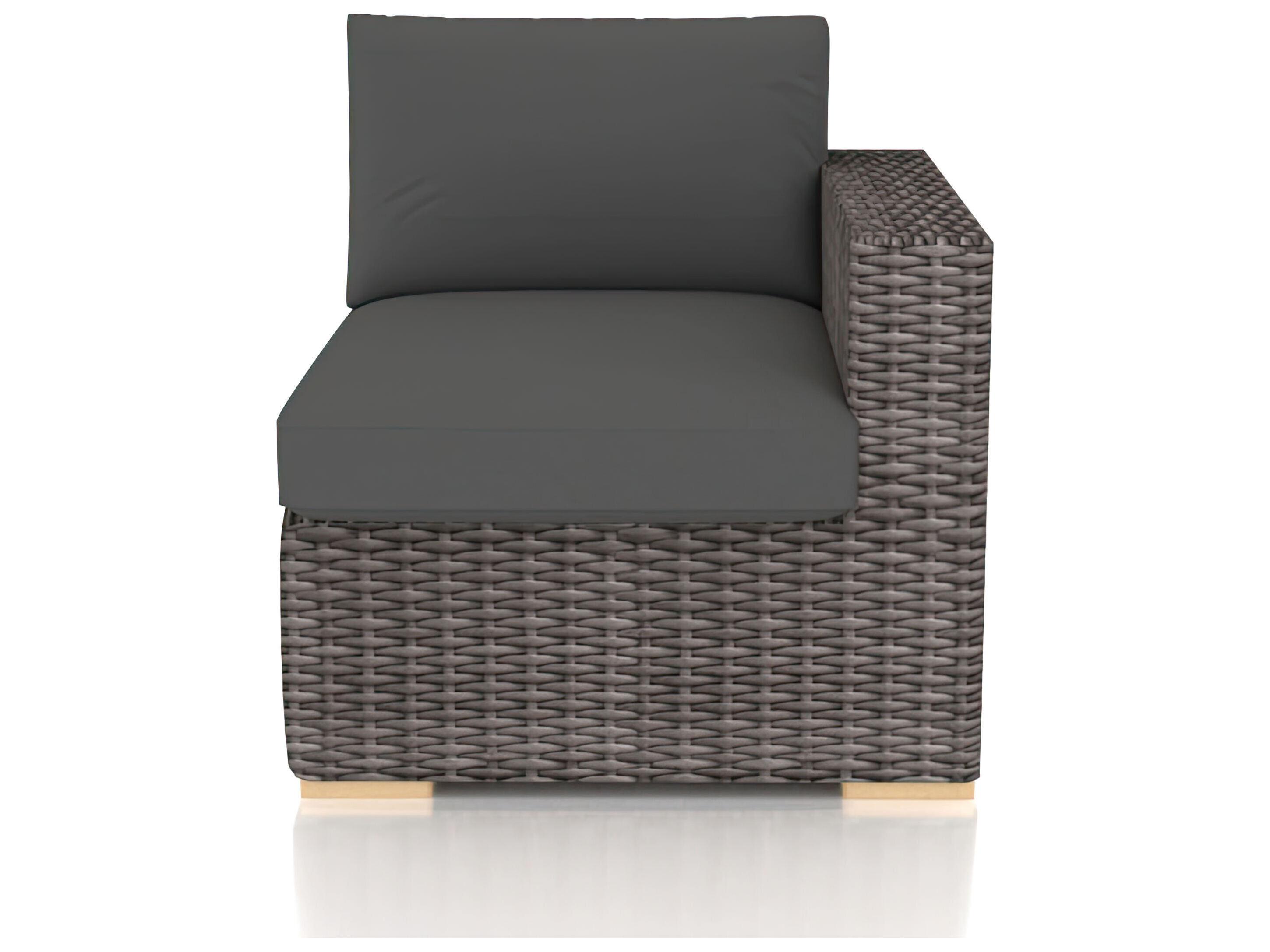 Harmonia Living Viento Wicker Right Arm Section Outdoor Lounge Chair