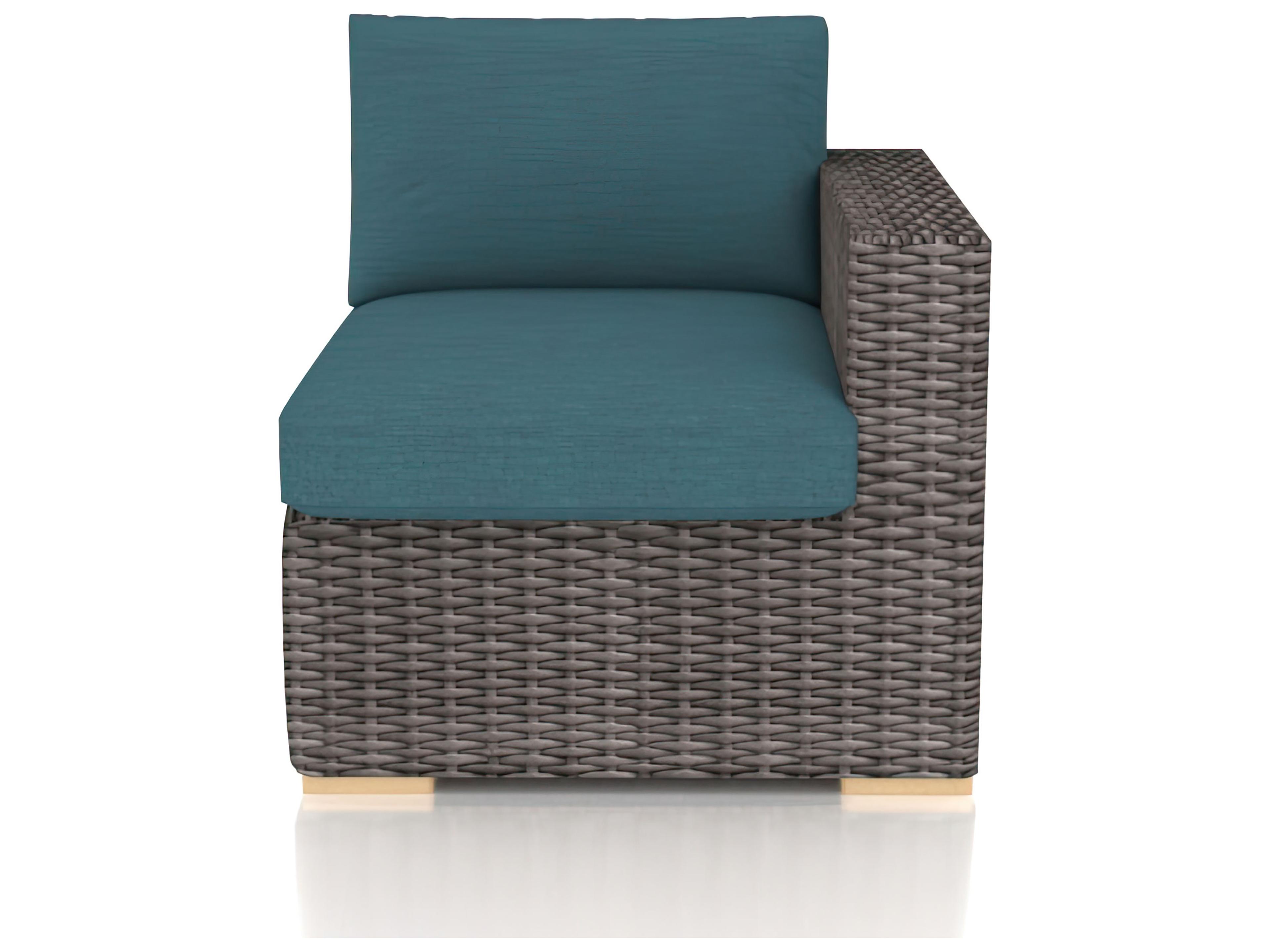 Harmonia Living Viento Wicker Right Arm Section Outdoor Lounge Chair