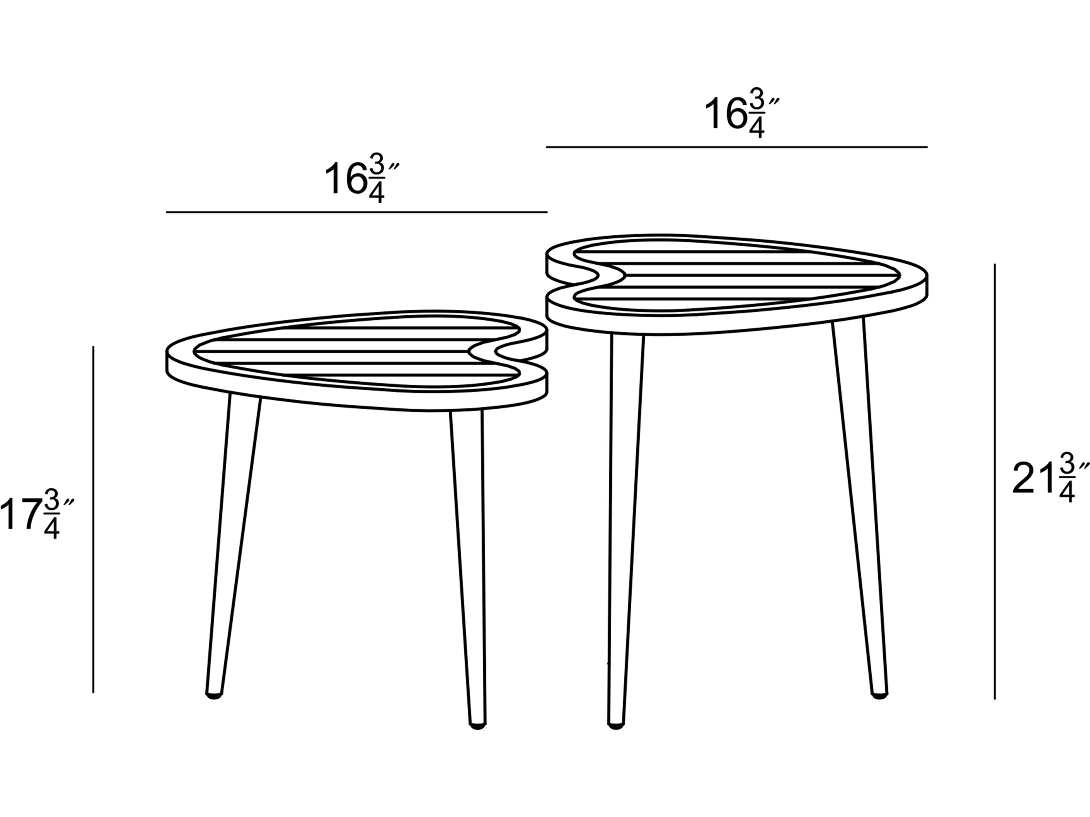 Harmonia Living Fifties Teak 2 Piece End table Set