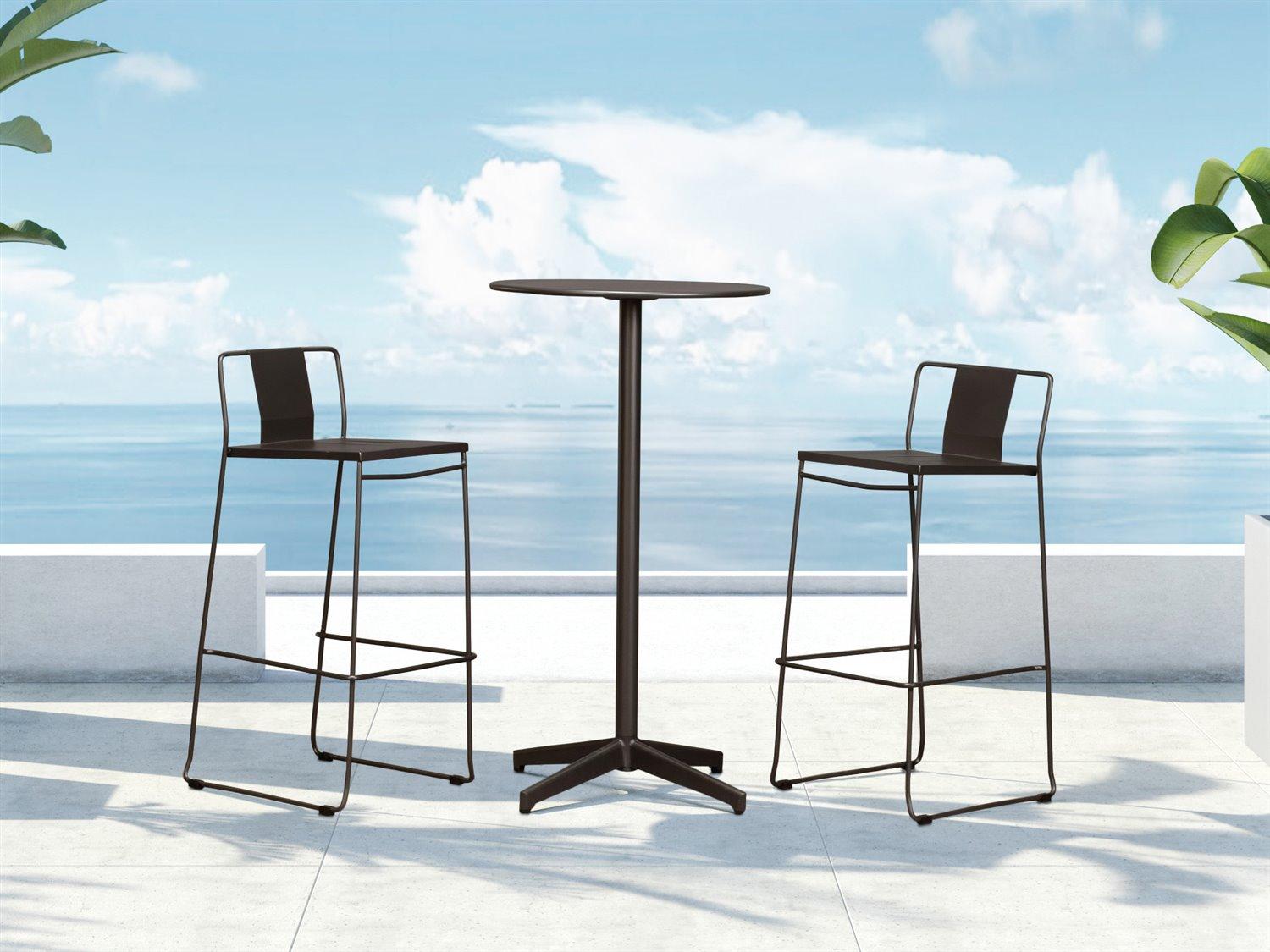 Harmonia Living Frank Steel Matte Coal 3 Piece Bar Set