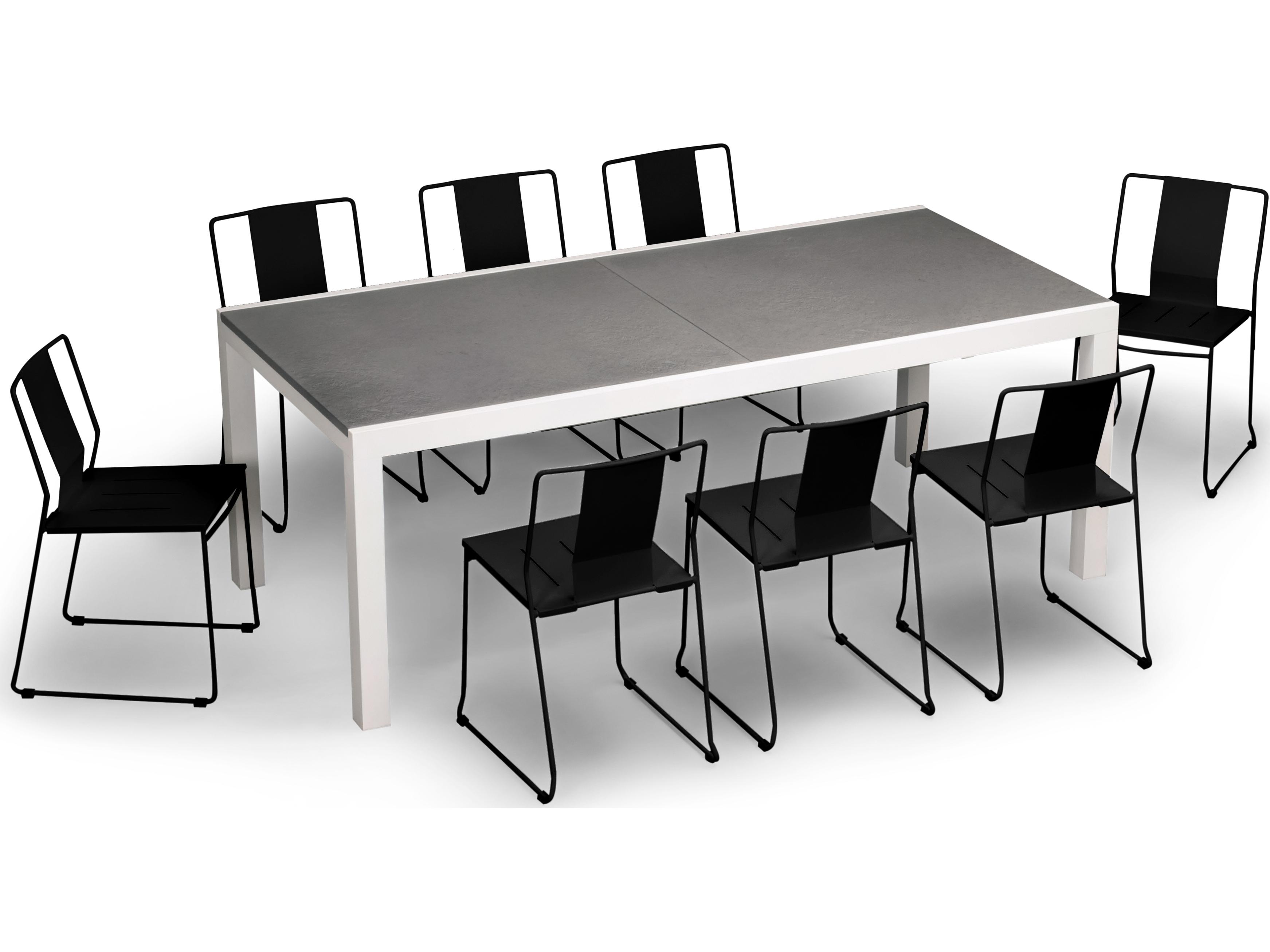 Harmonia Living Frank Steel 9 Piece Extendable Outdoor Patio Dining Set