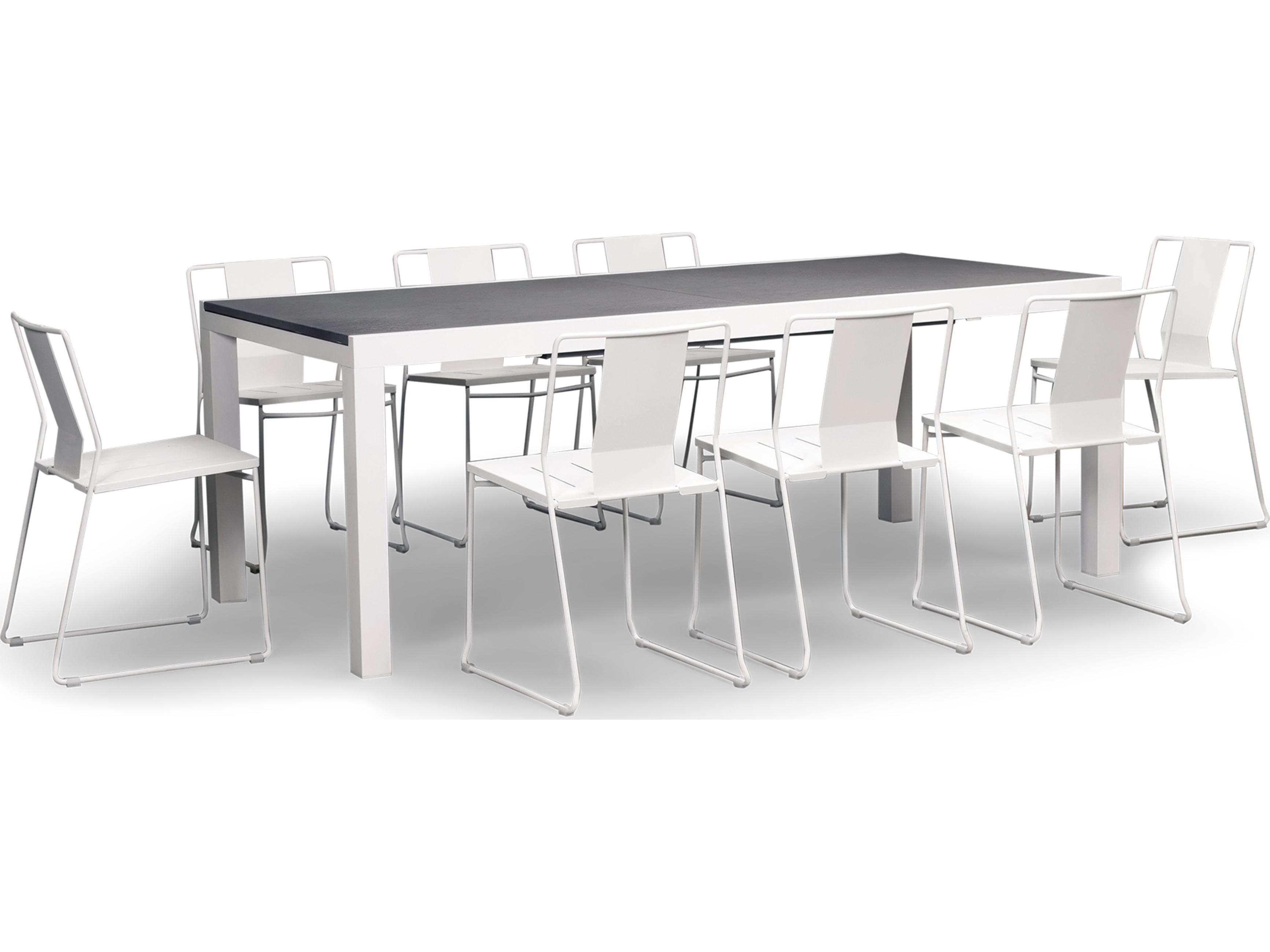 Harmonia Living Frank Steel 9 Piece Extendable Outdoor Patio Dining Set