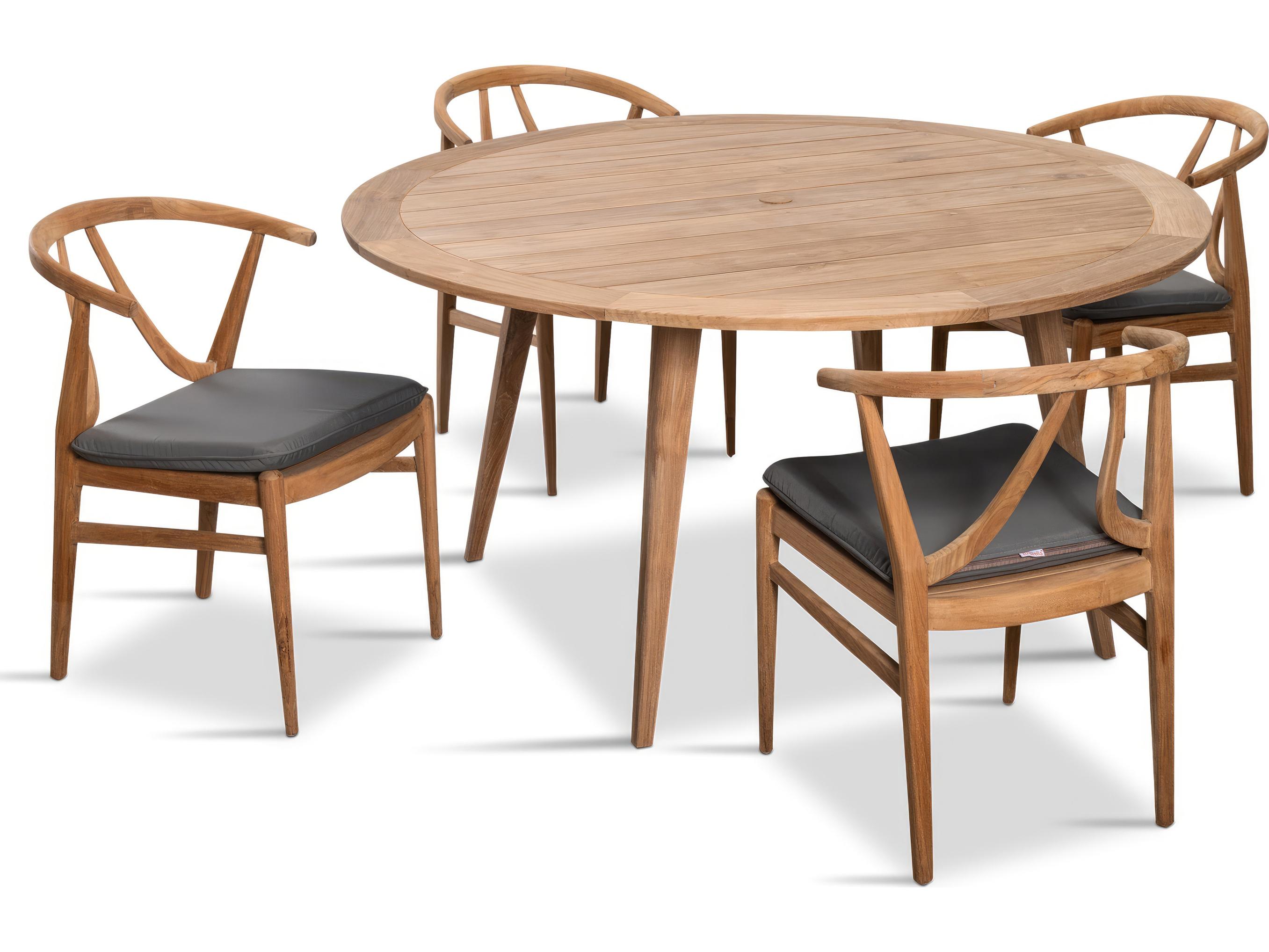 Harmonia Living Holland Teak 5 Piece Outdoor Dining Set