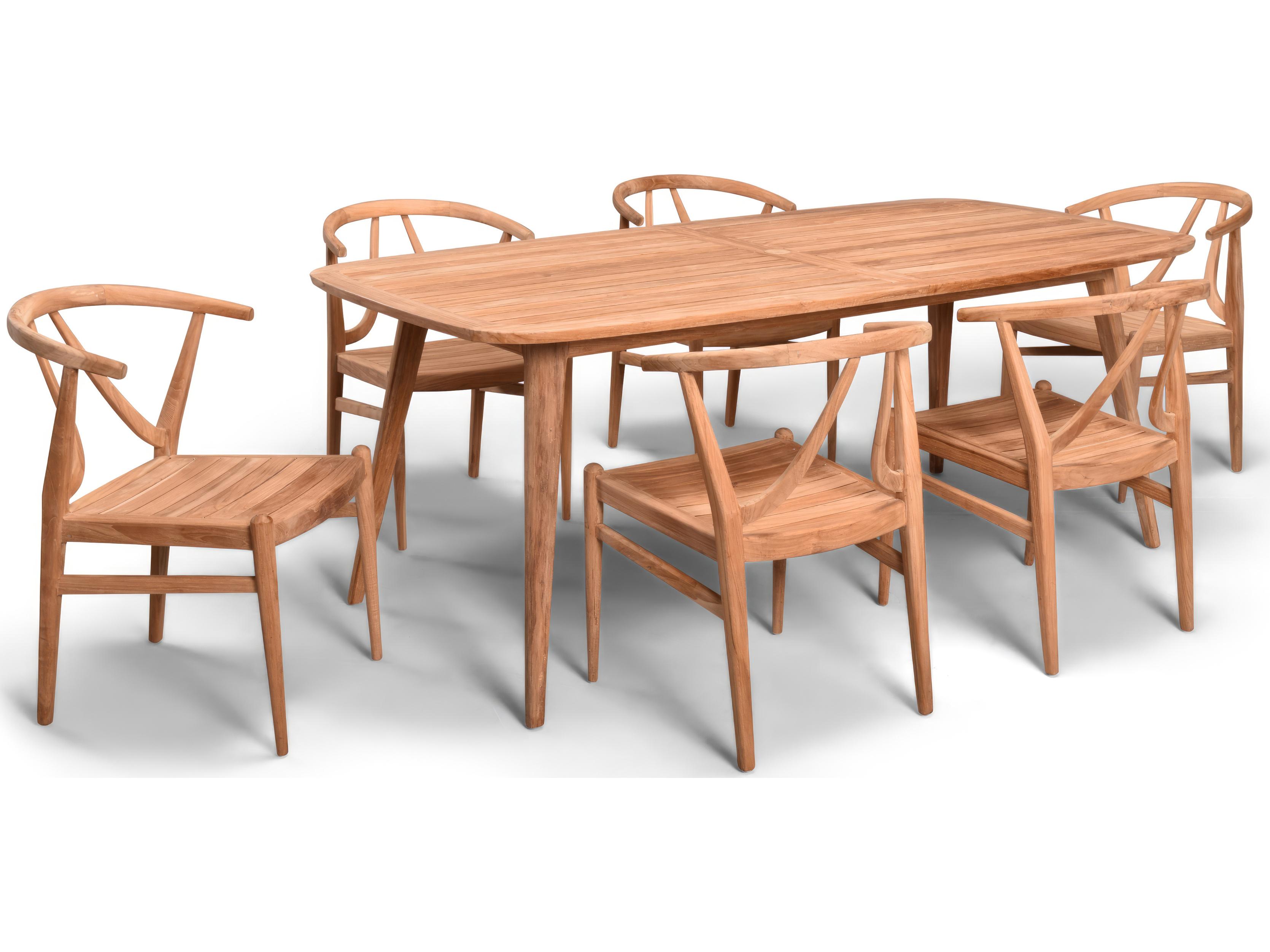 Harmonia Living Holland Teak 7 Piece Outdoor Patio Dining Set