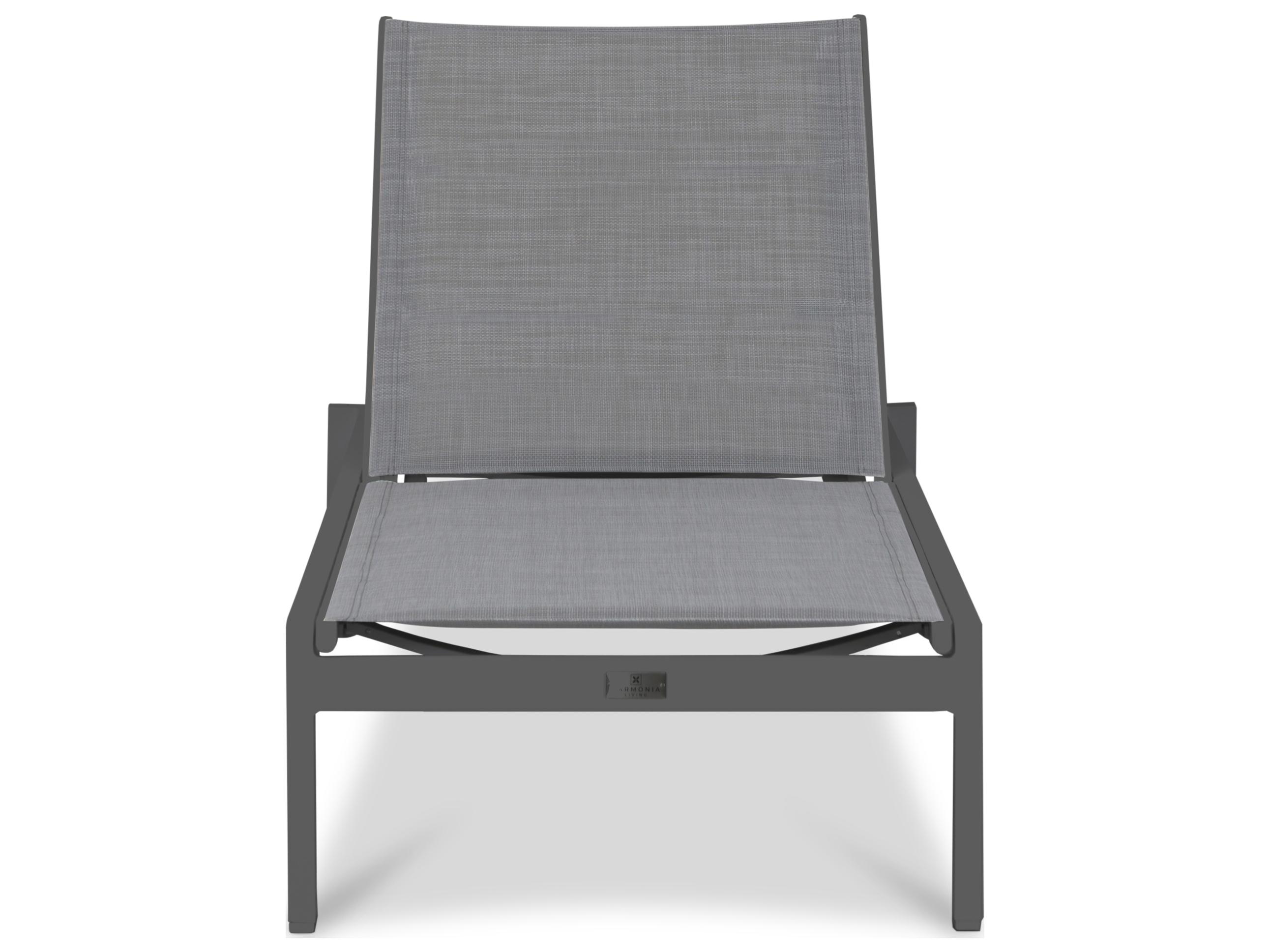 Harmonia Living Lift Aluminum Sling Stackable Reclining Outdoor Patio Chaise Lounge Set of 2