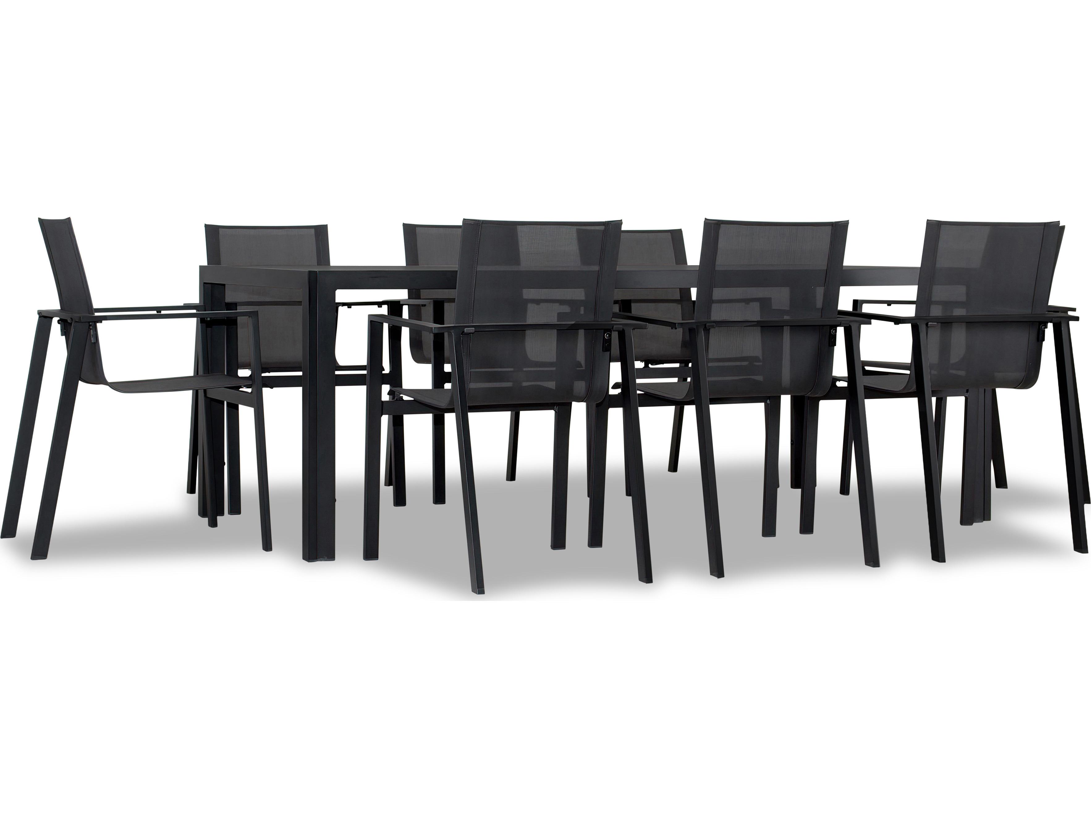 Harmonia Living Lift Aluminum Sling 9 Piece Outdoor Patio Dining Set