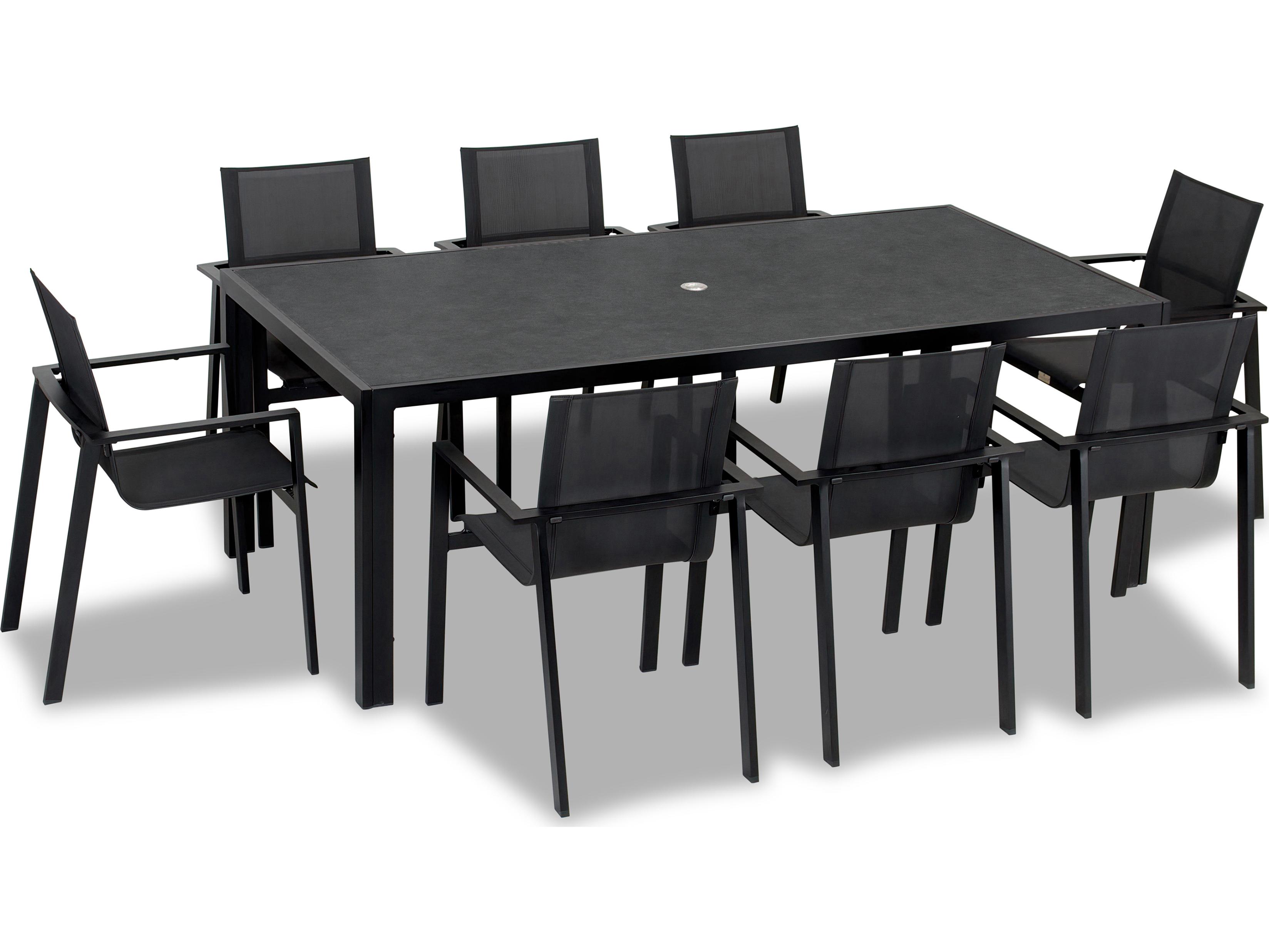 Harmonia Living Lift Aluminum Sling 9 Piece Outdoor Patio Dining Set