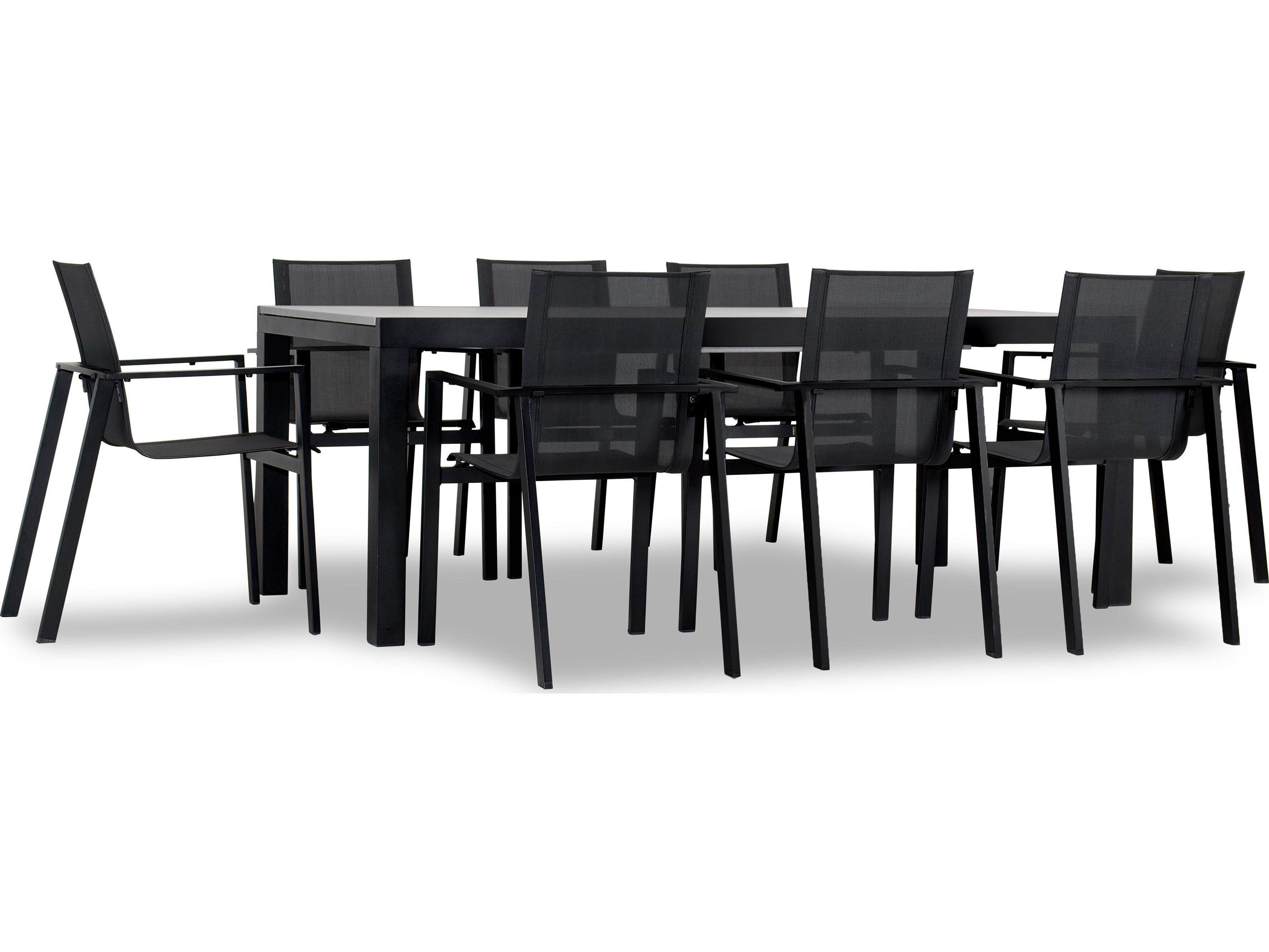 Harmonia Living Lift Aluminum Sling 9 Piece Patio Dining Set