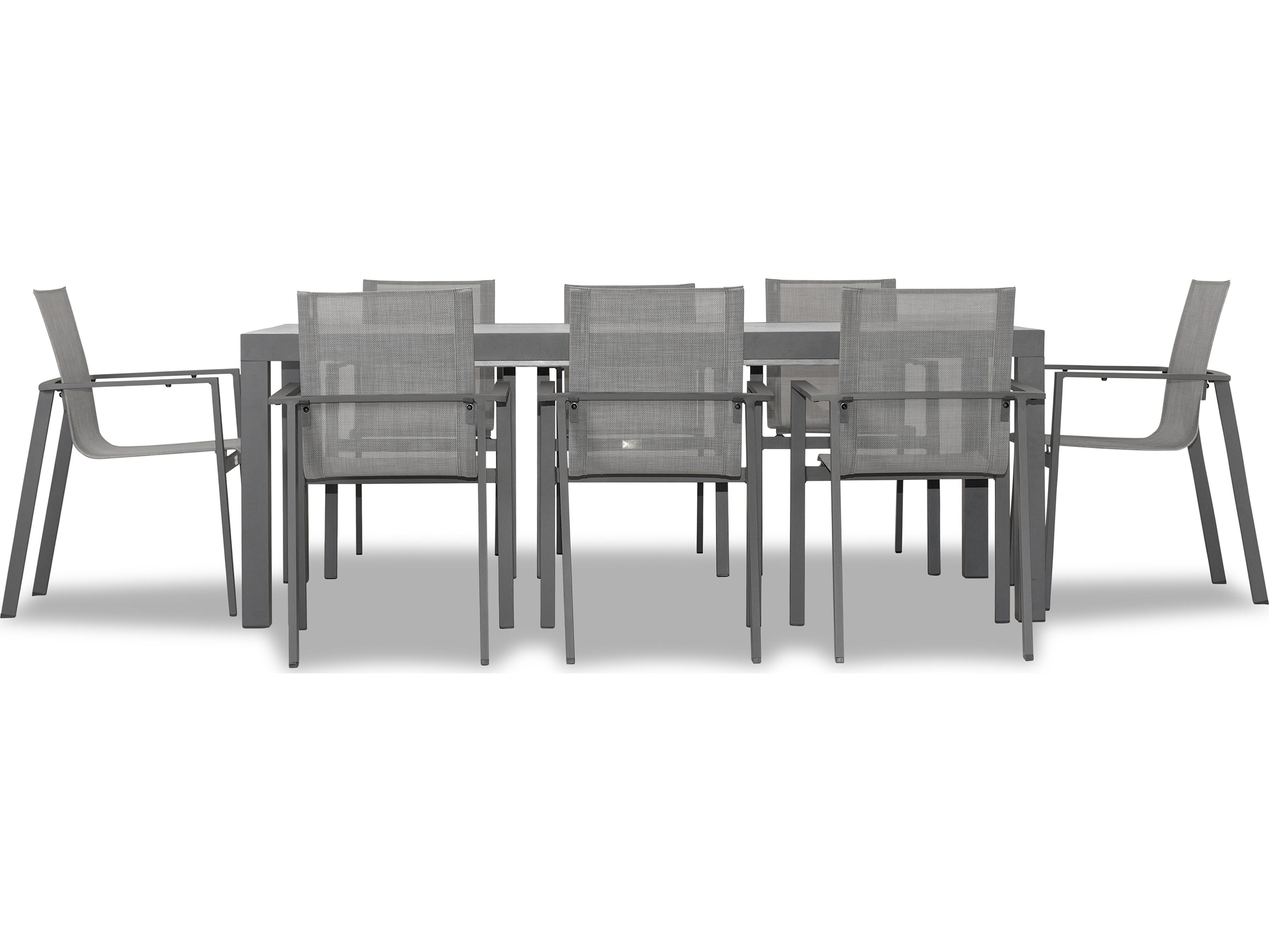 Harmonia Living Lift Aluminum Sling 9 Piece Patio Dining Set