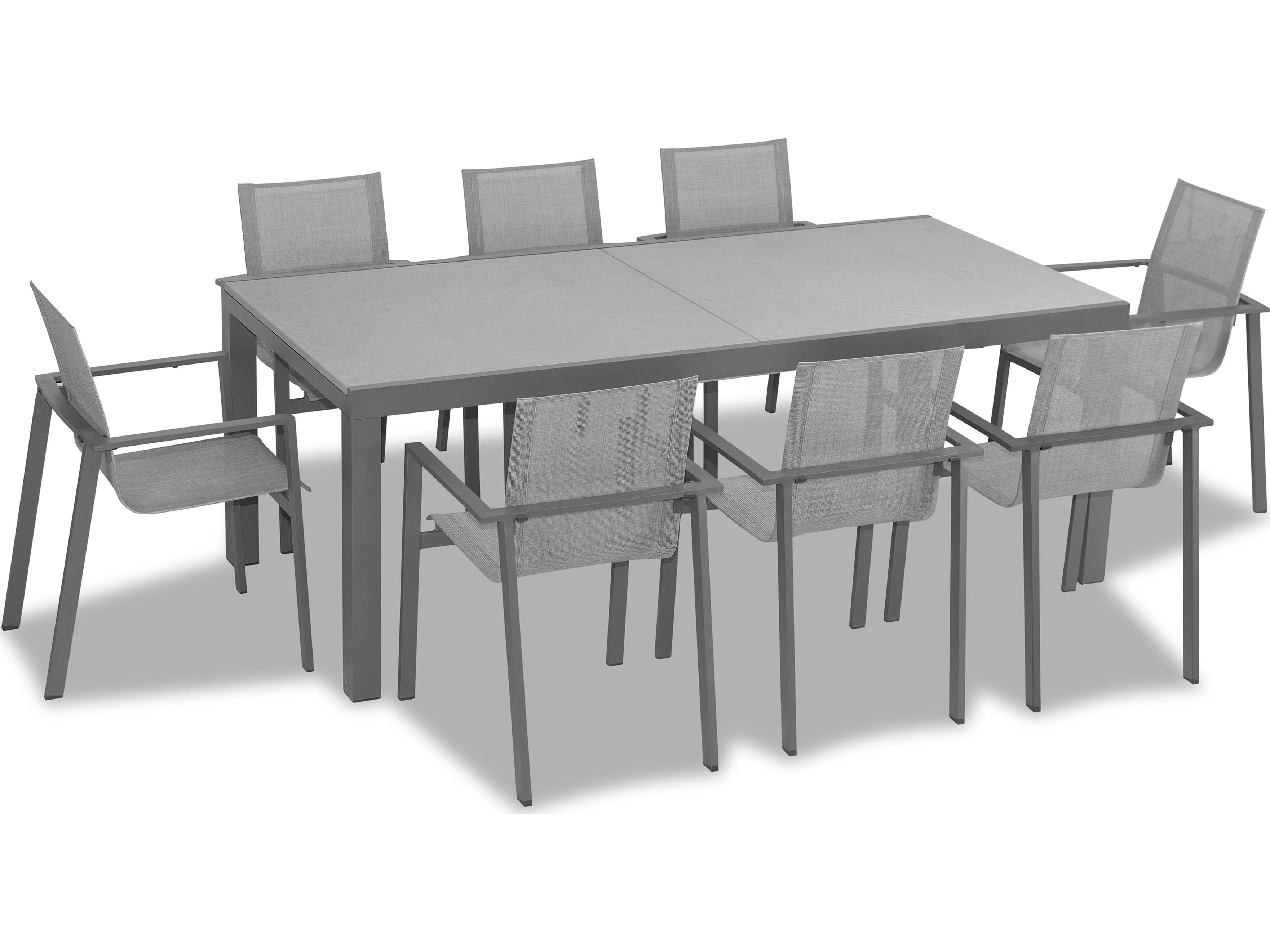 Harmonia Living Lift Aluminum Sling 9 Piece Patio Dining Set