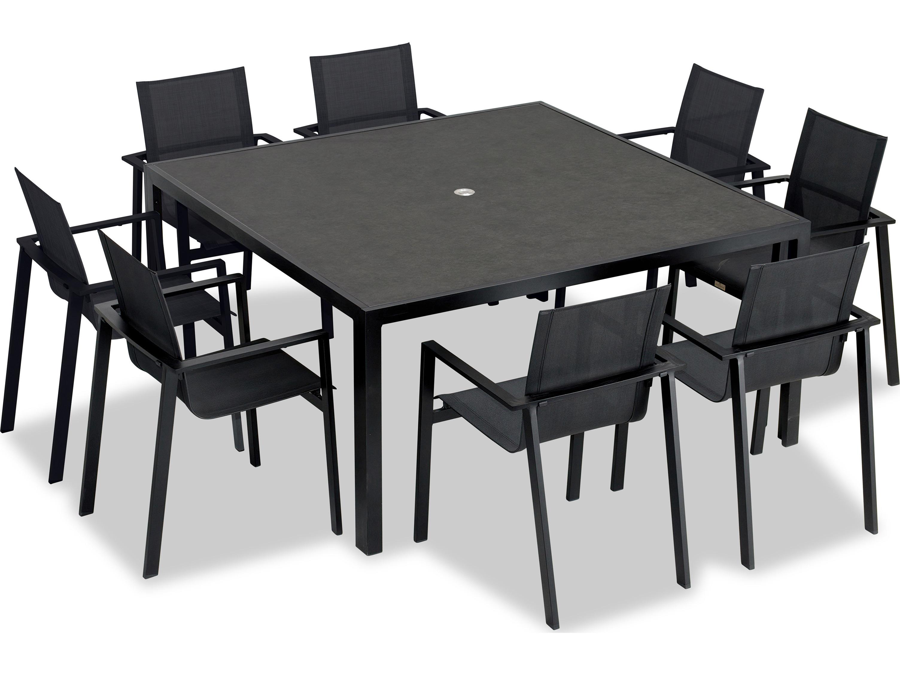 Harmonia Living Lift Aluminum Sling 9 Piece Outdoor Dining Set