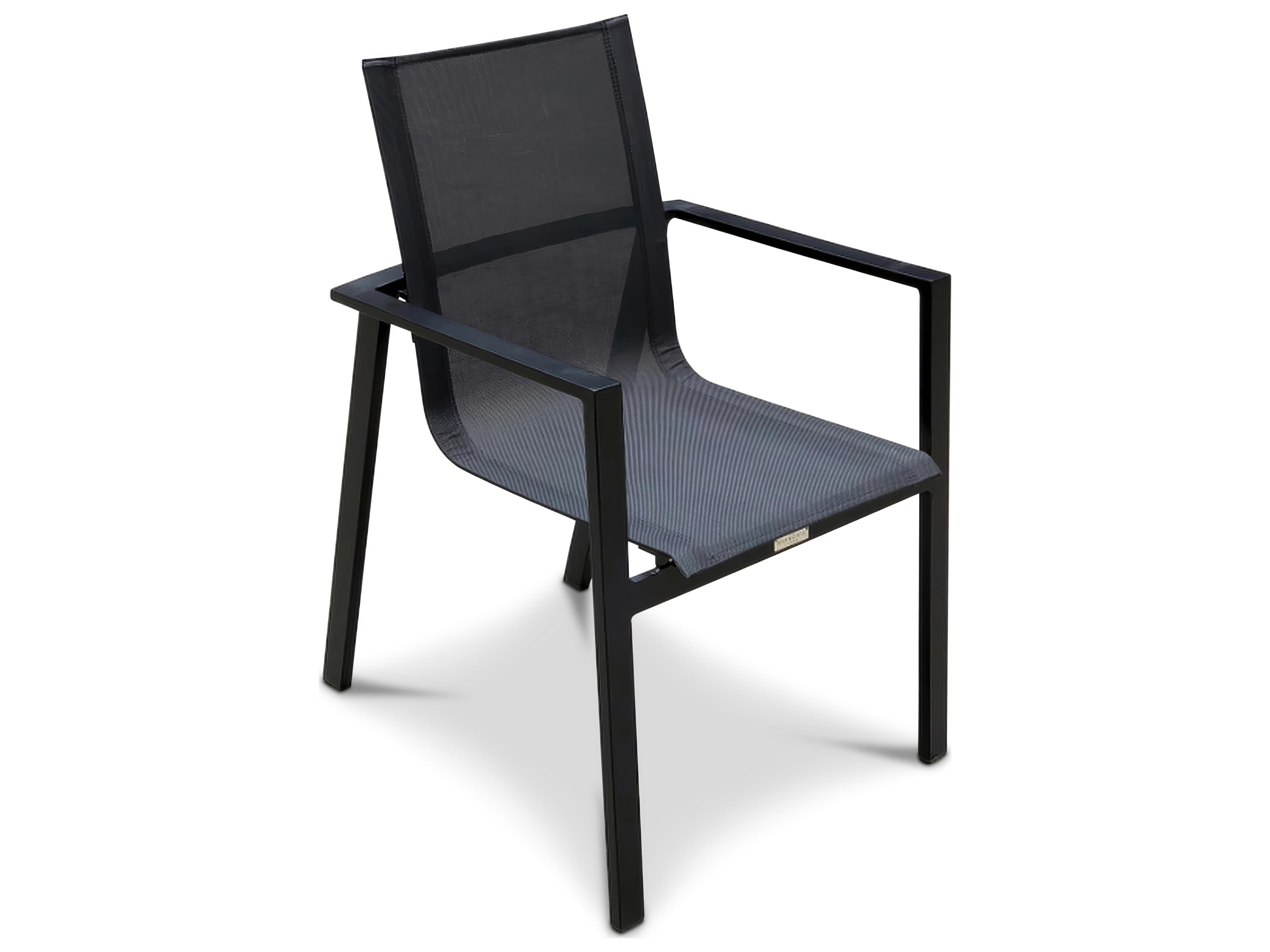 Harmonia Living Lift Aluminum Sling Stackable Patio Dining Arm Chair