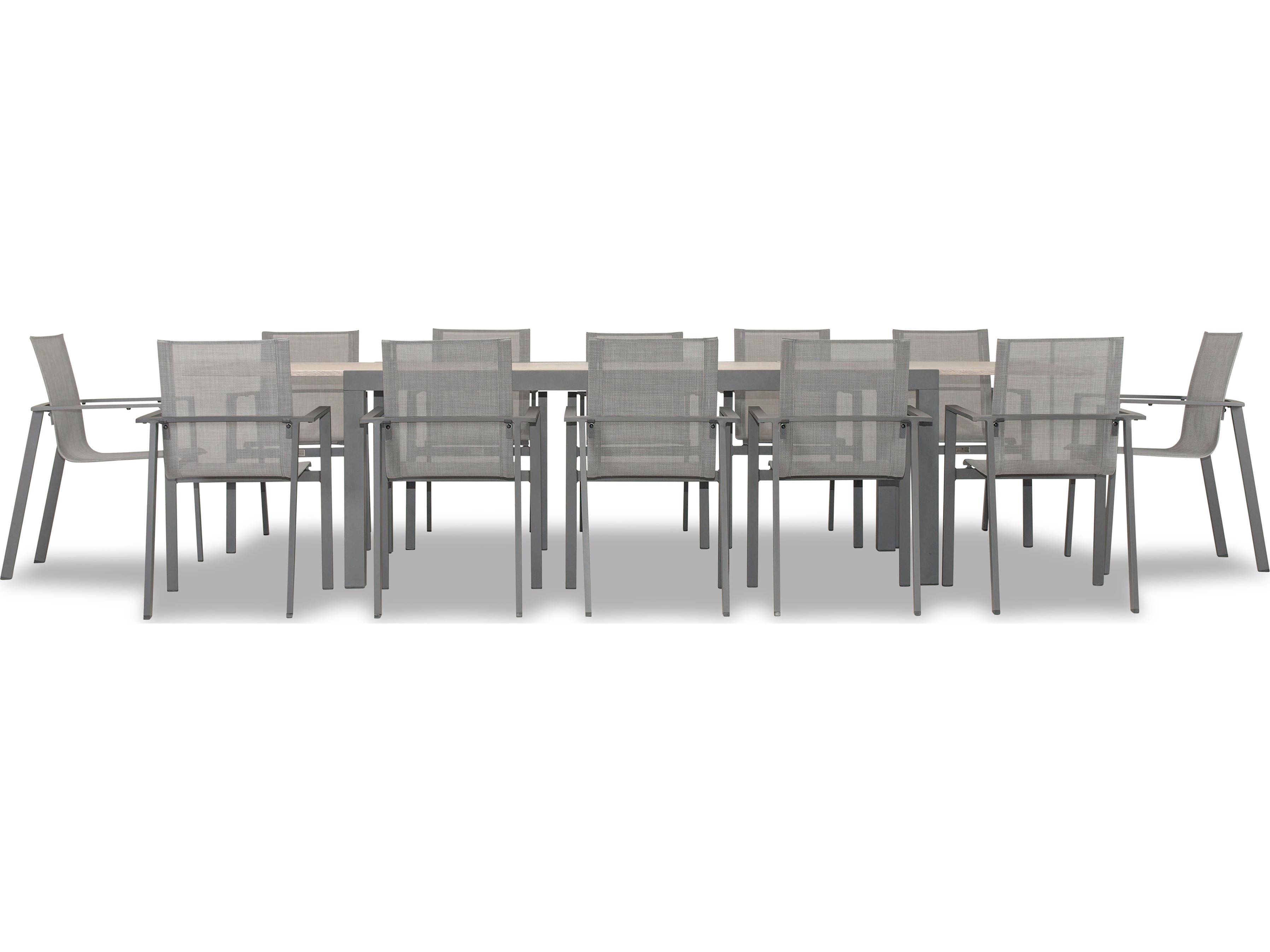Harmonia Living Lift Aluminum Sling 13 Piece Extendable Outdoor Patio Dining Set