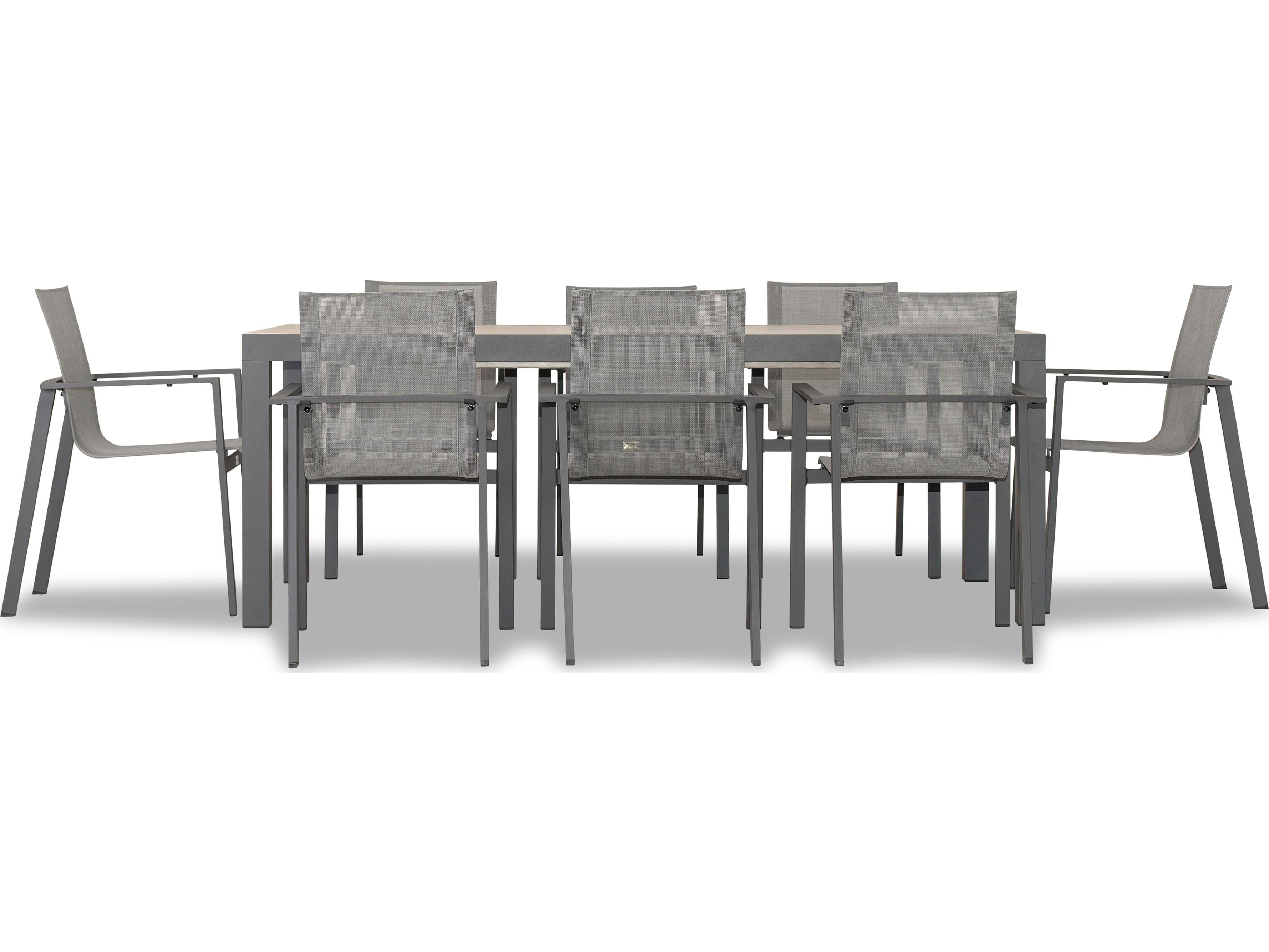 Harmonia Living Lift Aluminum Sling 9 Piece Extendable Patio Dining Set