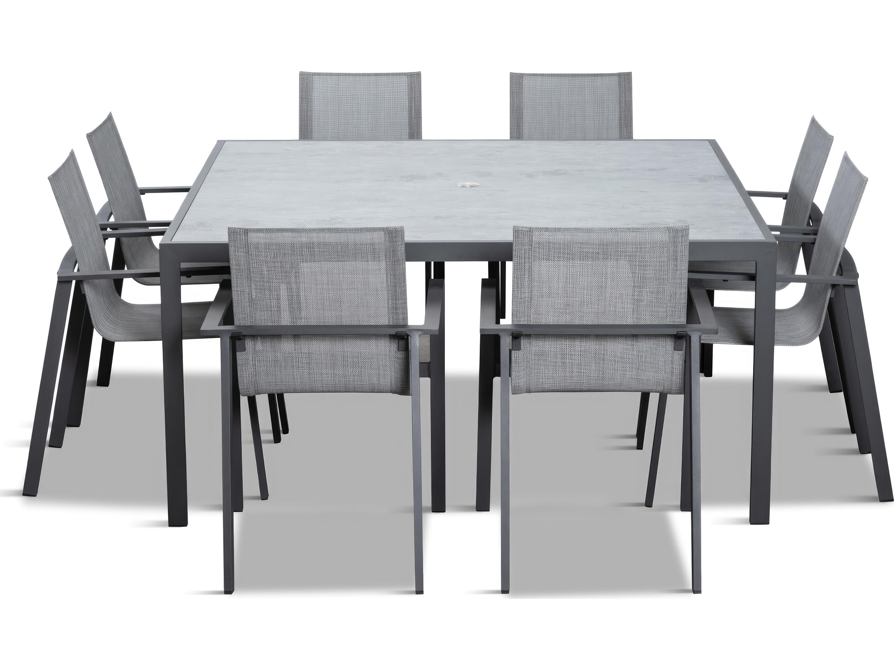 Harmonia Living Lift Aluminum Sling 9 Piece Outdoor Dining Set