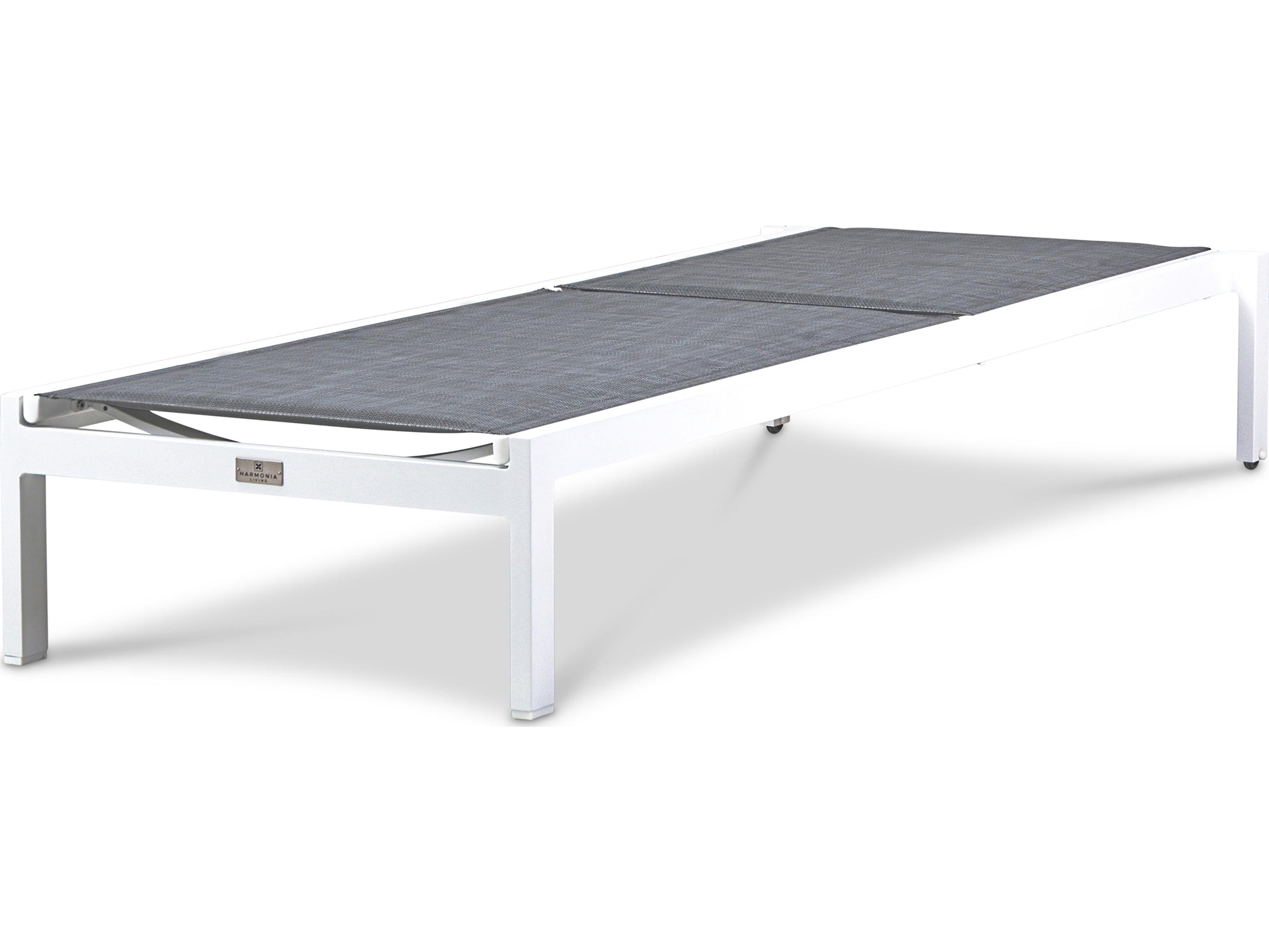 Harmonia Living Lift Aluminum Sling Stackable Reclining Patio Chaise Lounge Set of 2