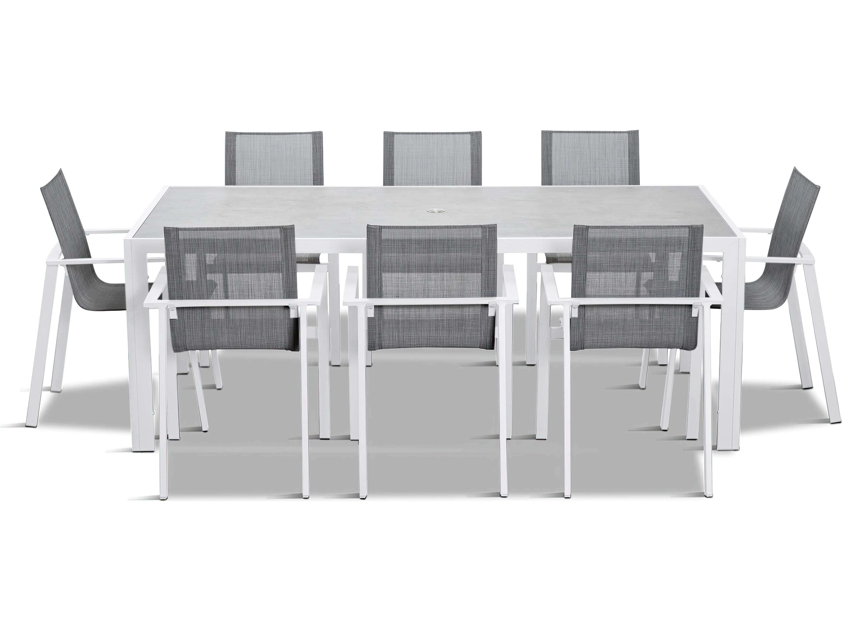 Harmonia Living Lift Aluminum Sling 9 Piece Outdoor Patio Dining Set