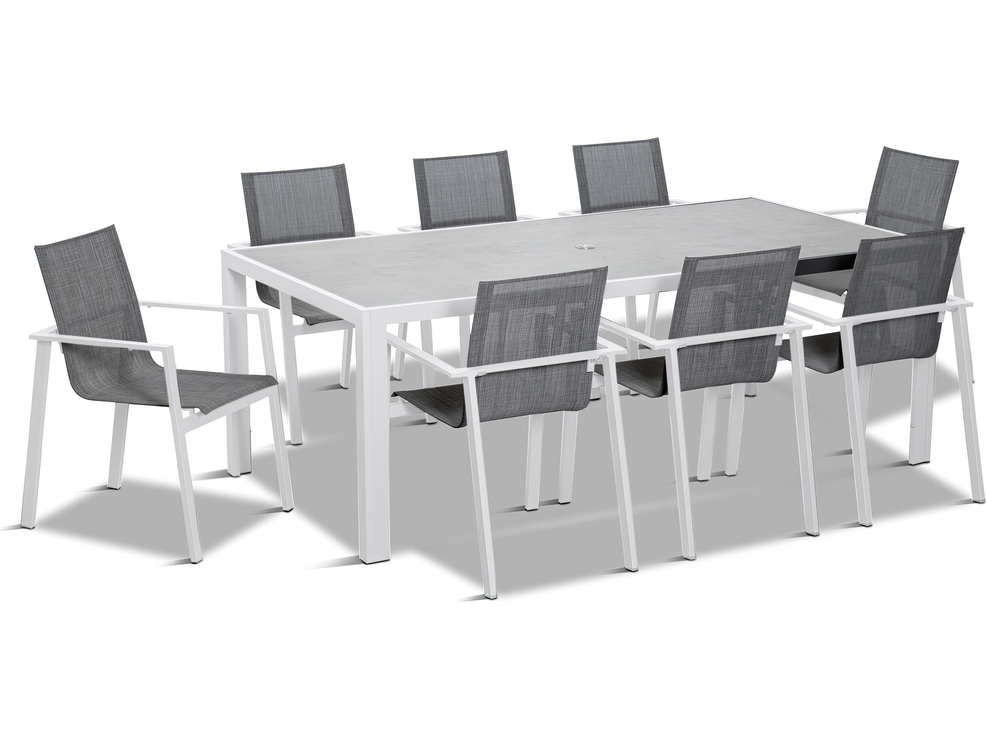 Harmonia Living Lift Aluminum Sling 9 Piece Outdoor Patio Dining Set