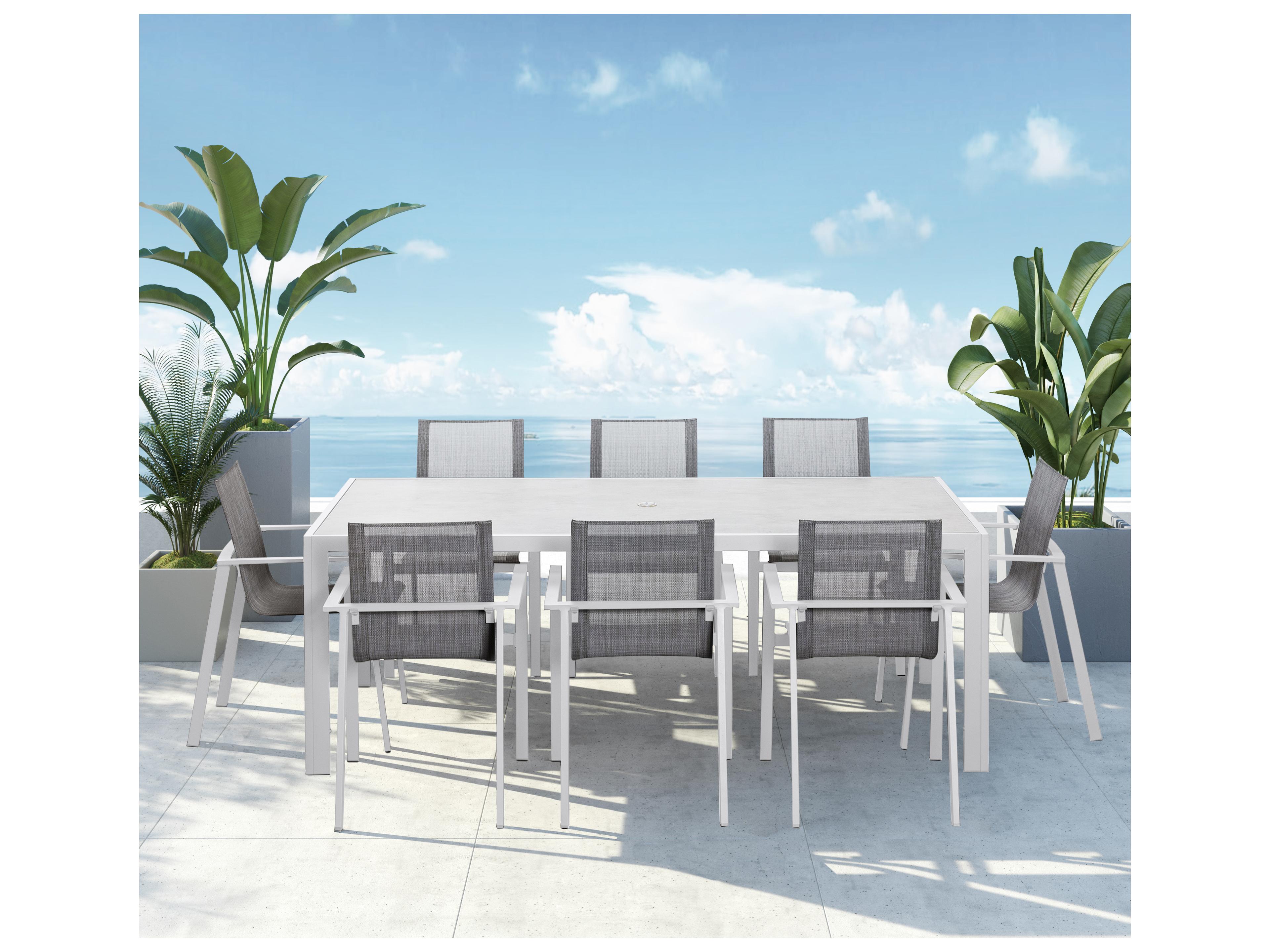 Harmonia Living Lift Aluminum Sling 9 Piece Outdoor Patio Dining Set